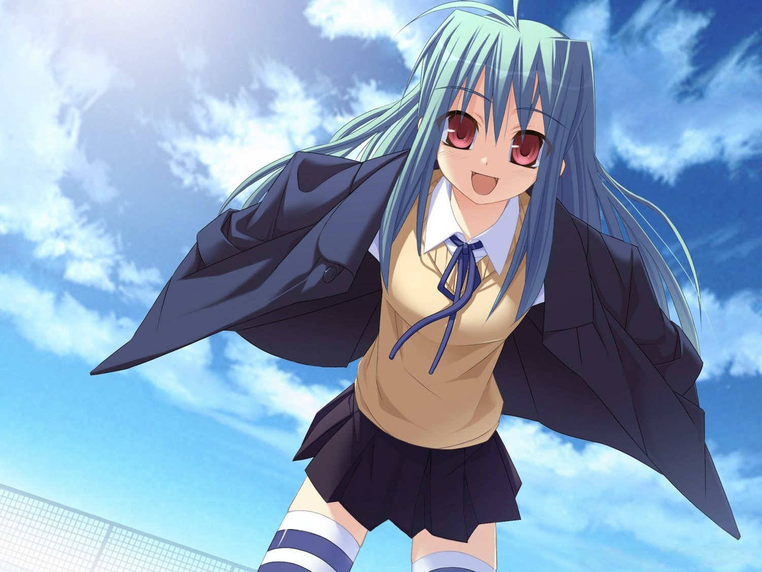 ninozen, seifuku, thighhighs, wallpaper