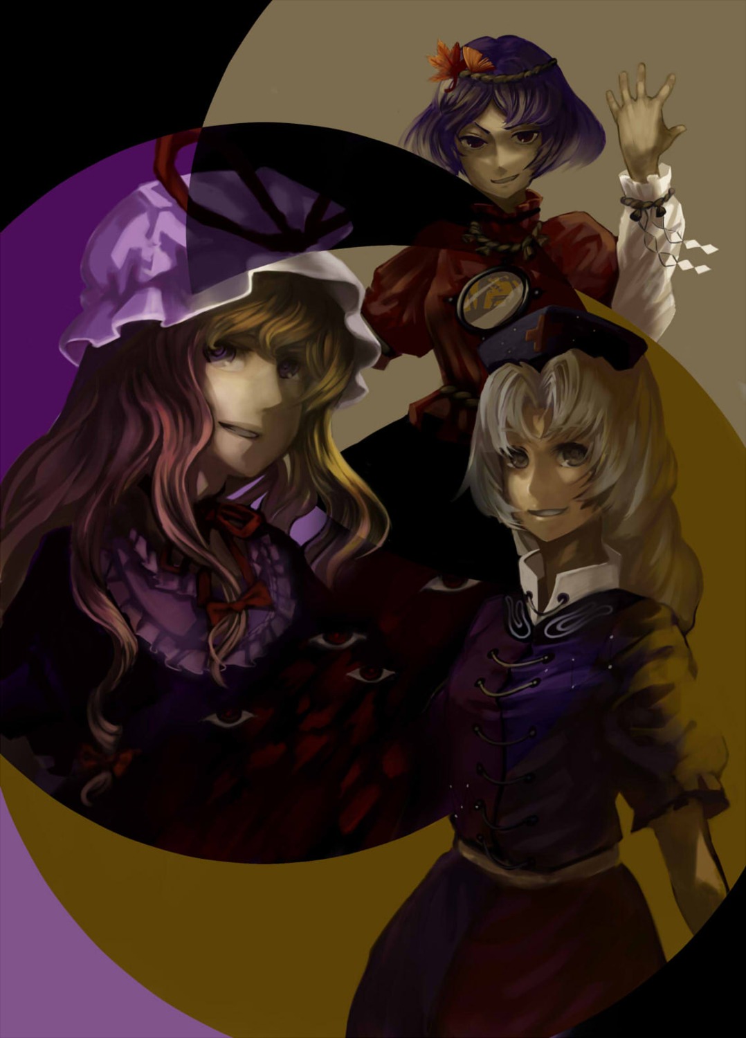 ritsu_(roboroboro), touhou, yagokoro_eirin, yakumo_yukari, yasaka_kanako