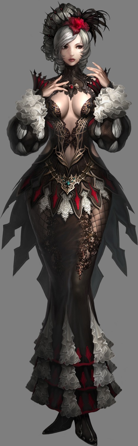 atlantica_online, cleavage, dress, pantyhose, transparent_png