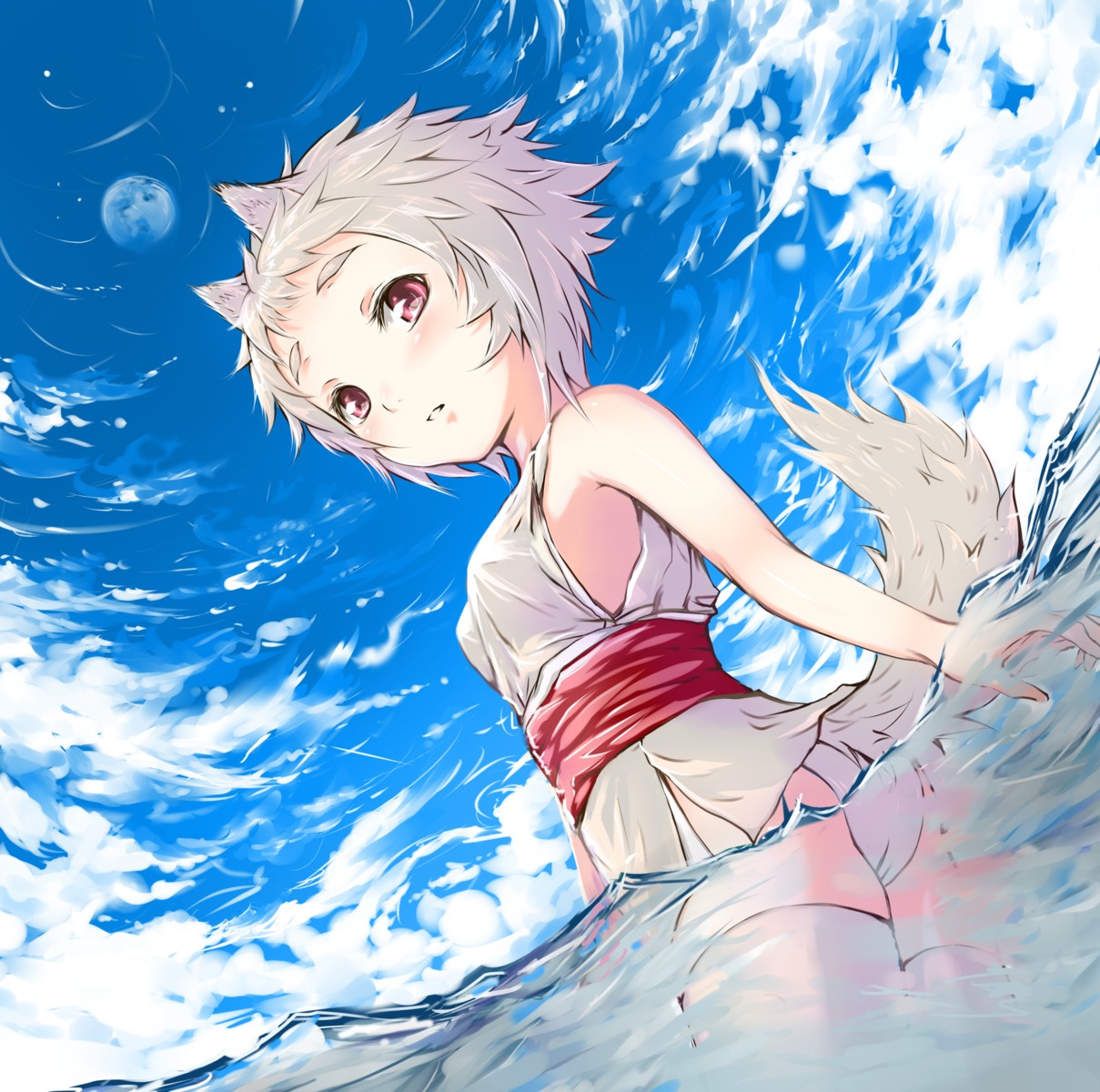 animal_ears, inubashiri_momiji, mututu, pantsu, tail, thighhighs, touhou
