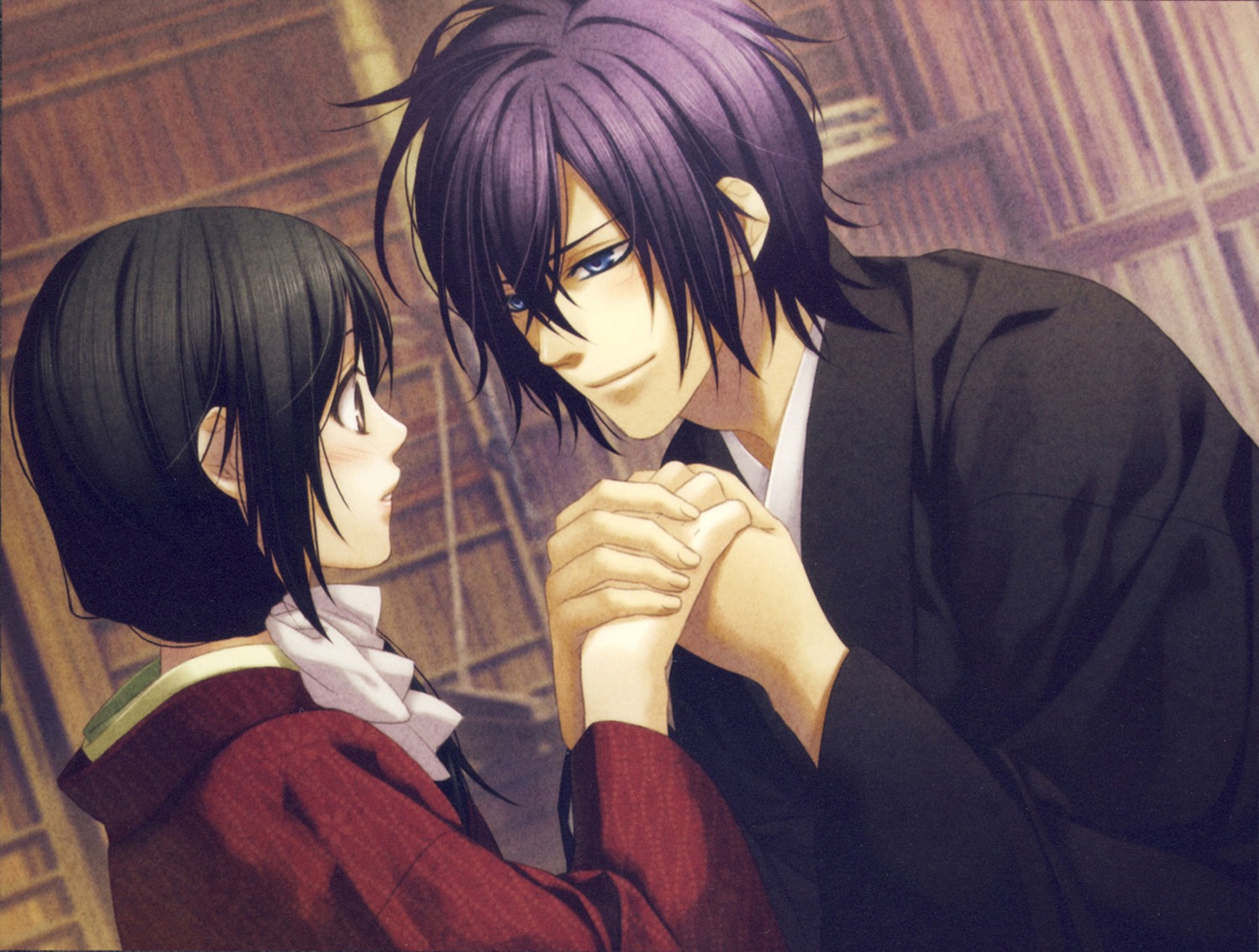 hakuouki, japanese_clothes, kazuki_yone, kimono, saitou_hajime, saitou_hajime_(hakuouki), yukimura_chizuru