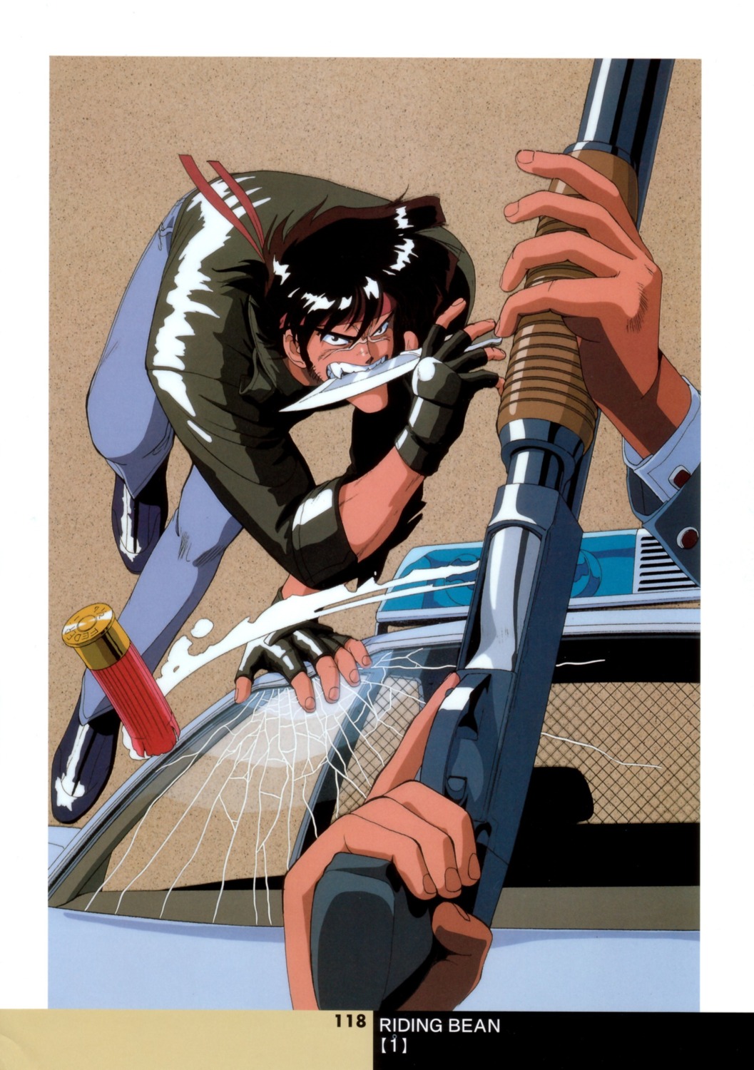 bean_bandit, gun, male, riding_bean, sonoda_kenichi