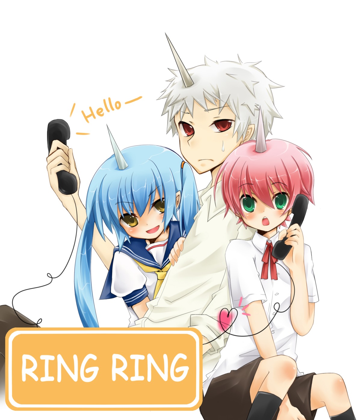 anthropomorphization, blue_unicorn, charlie_the_unicorn, charlie_unicorn, horns, pink_unicorn, seifuku, tzaan
