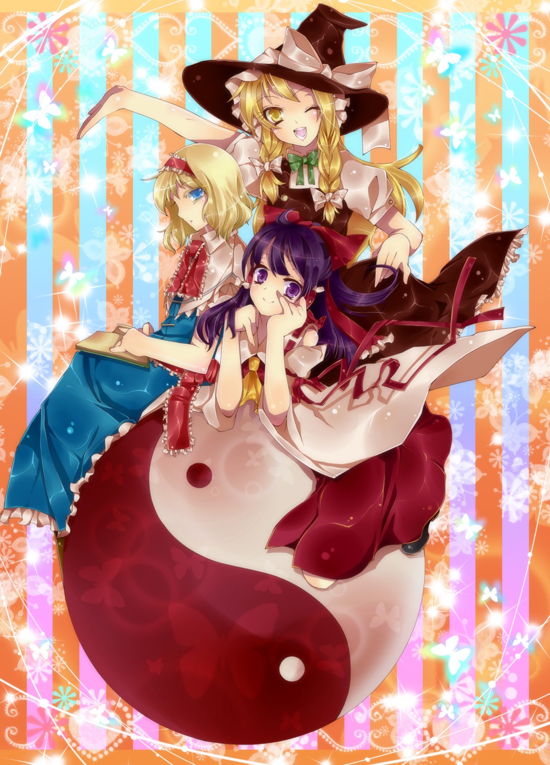 alice_margatroid, hakurei_reimu, kirisame_marisa, kubikirisaikuru, touhou