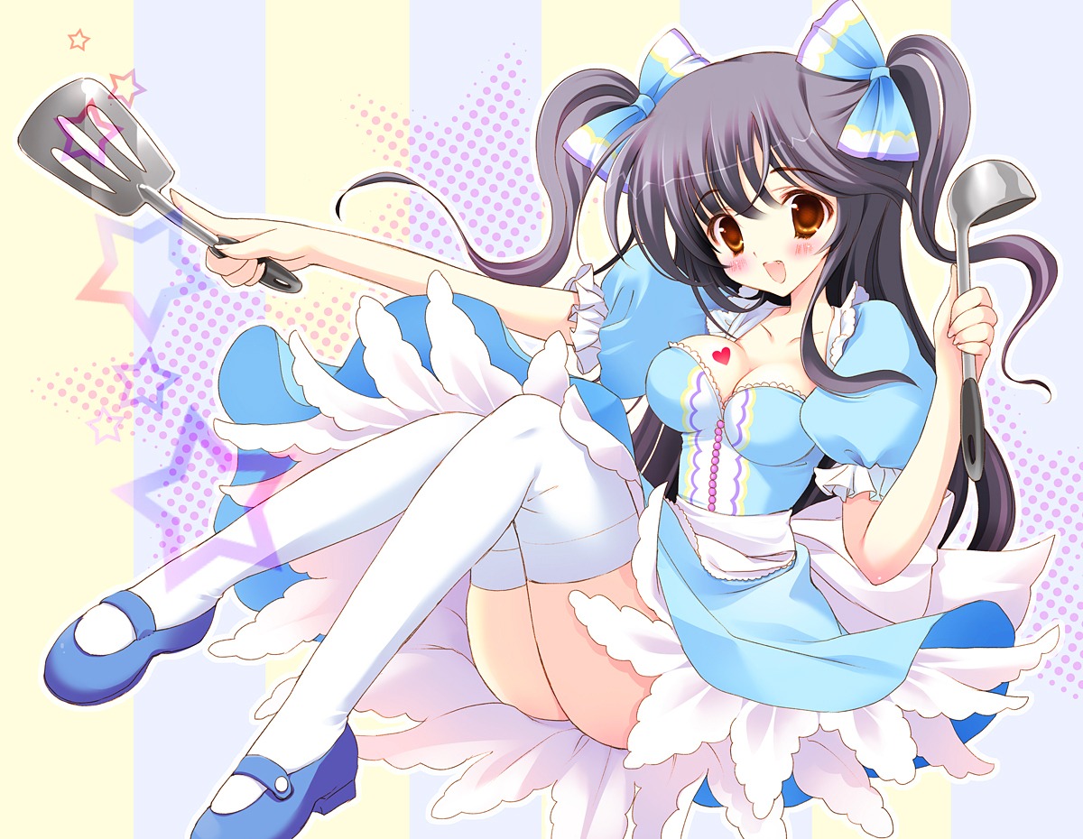 cleavage, mamita, thighhighs