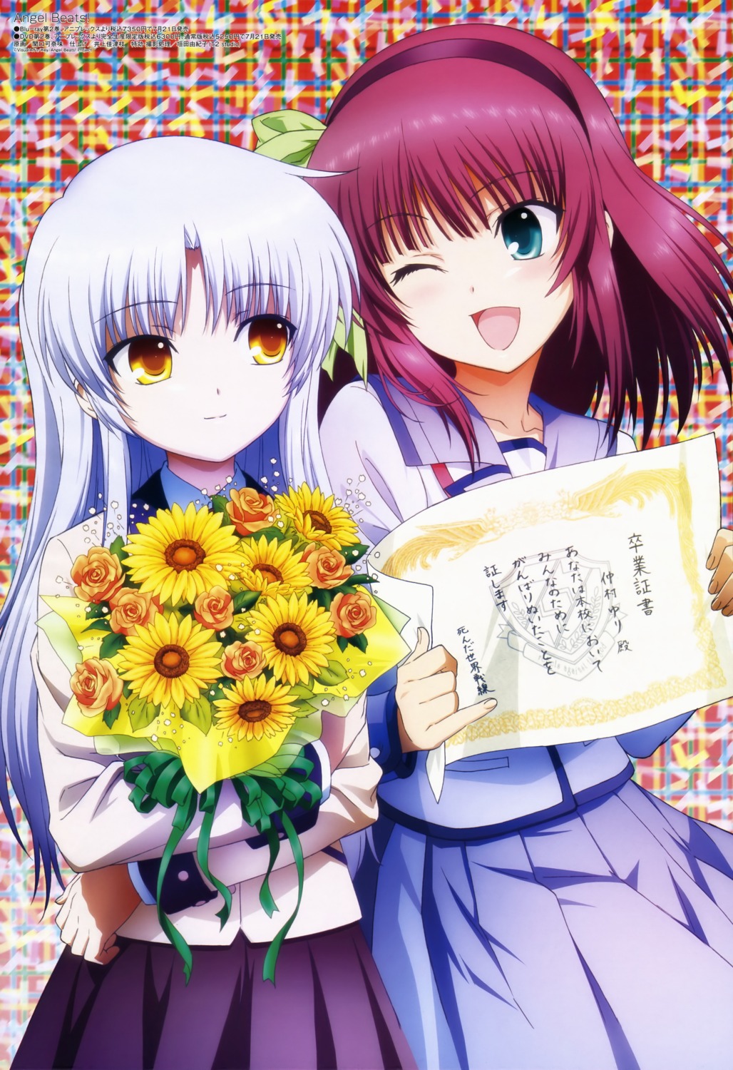 angel_beats!, nakamura_yuri, seifuku, sekiguchi_kanami, tachibana_kanade