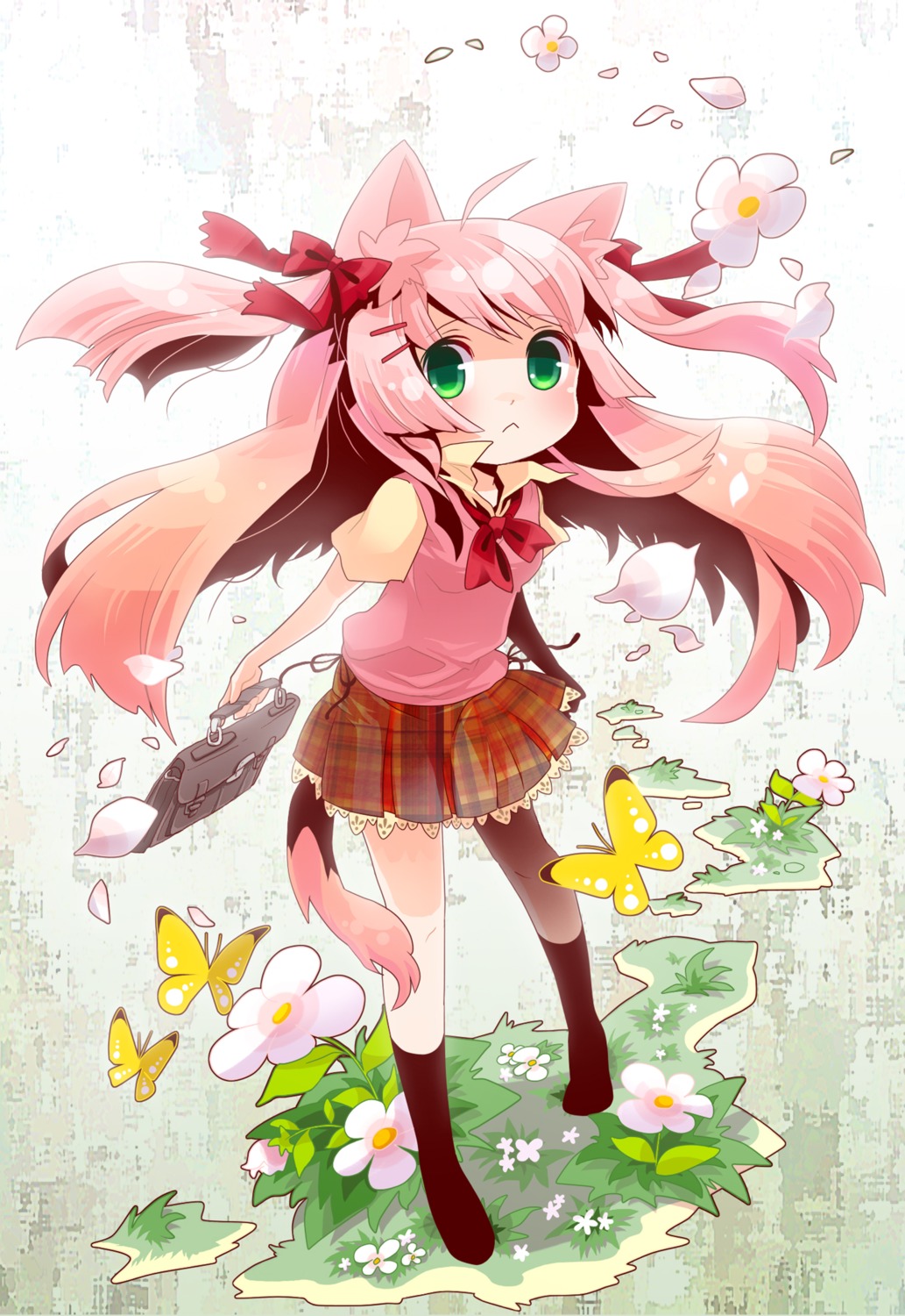animal_ears, seifuku, tail, tanaka_nyan