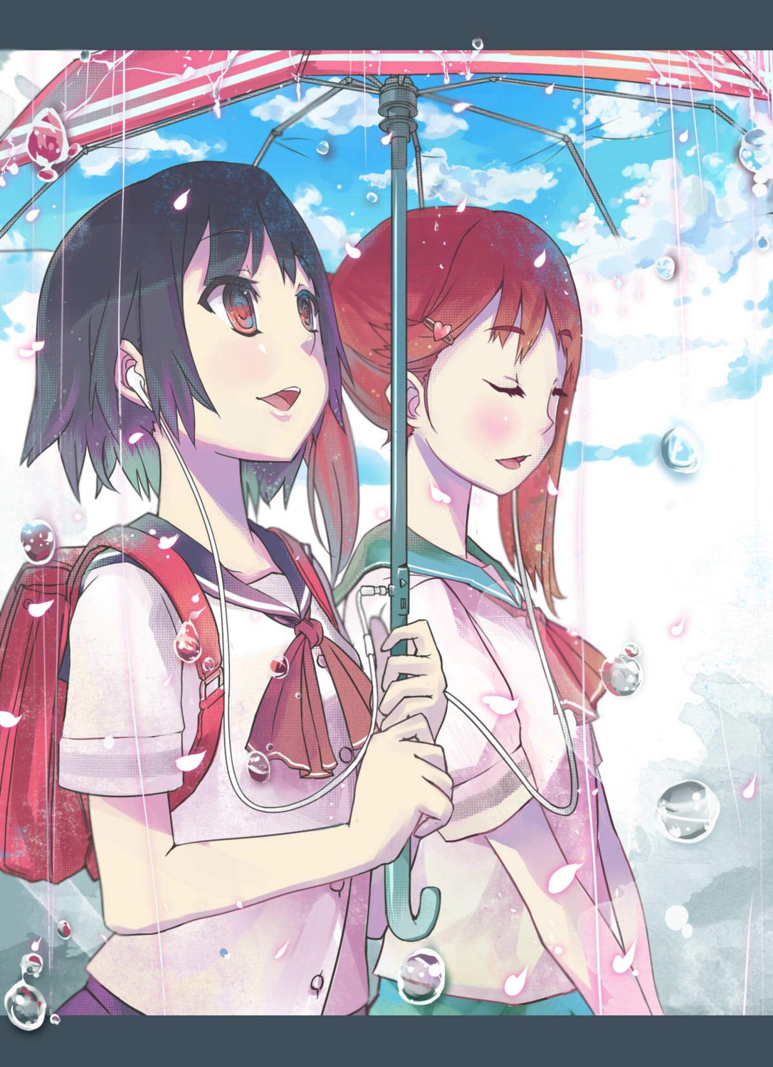 chanchan, headphones, seifuku