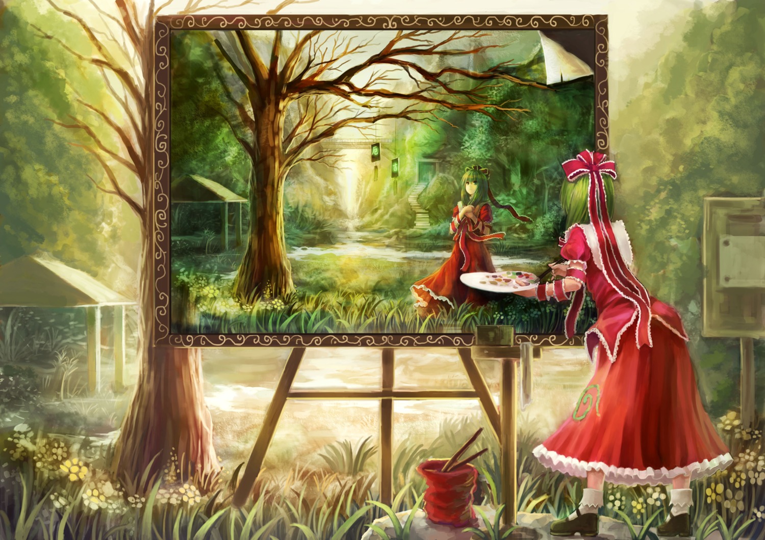 jpeg_artifacts, kagiyama_hina, landscape, oto_taku, touhou