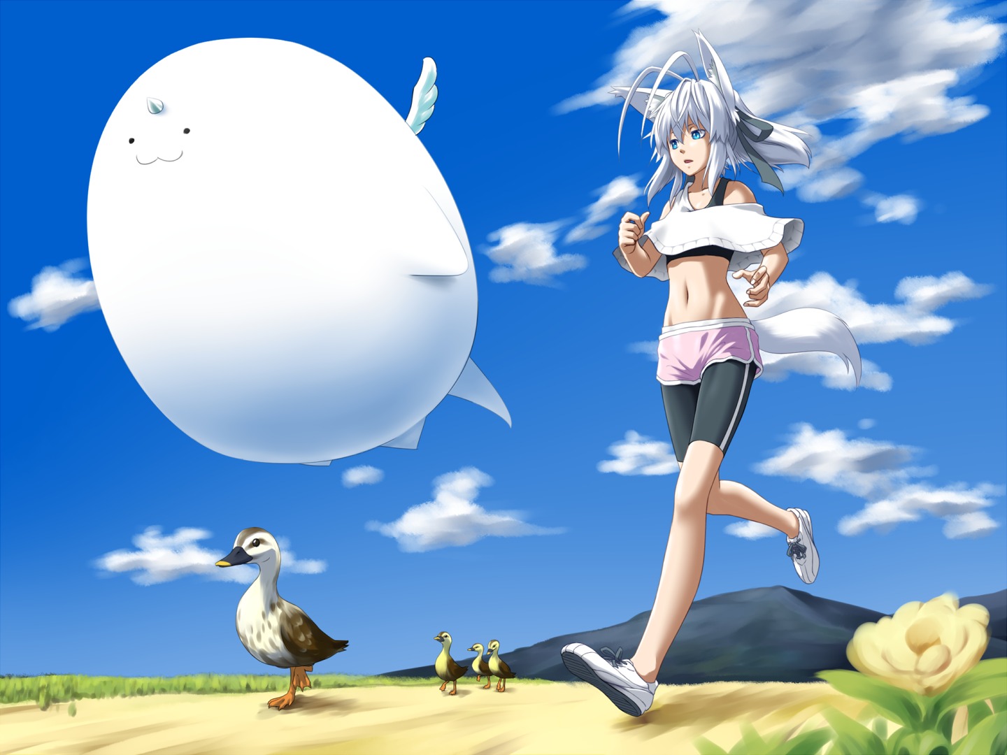 animal_ears, bike_shorts, kenntairui, tail