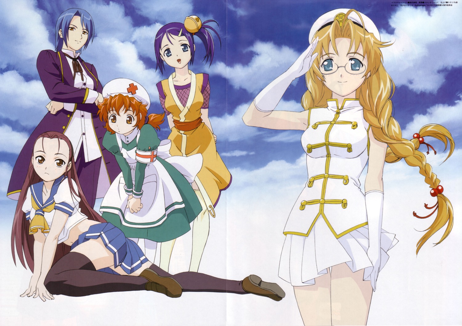 bleed_through, crease, dress, fishnets, fixme, hattori_kasuri, ii_nishiki, megane