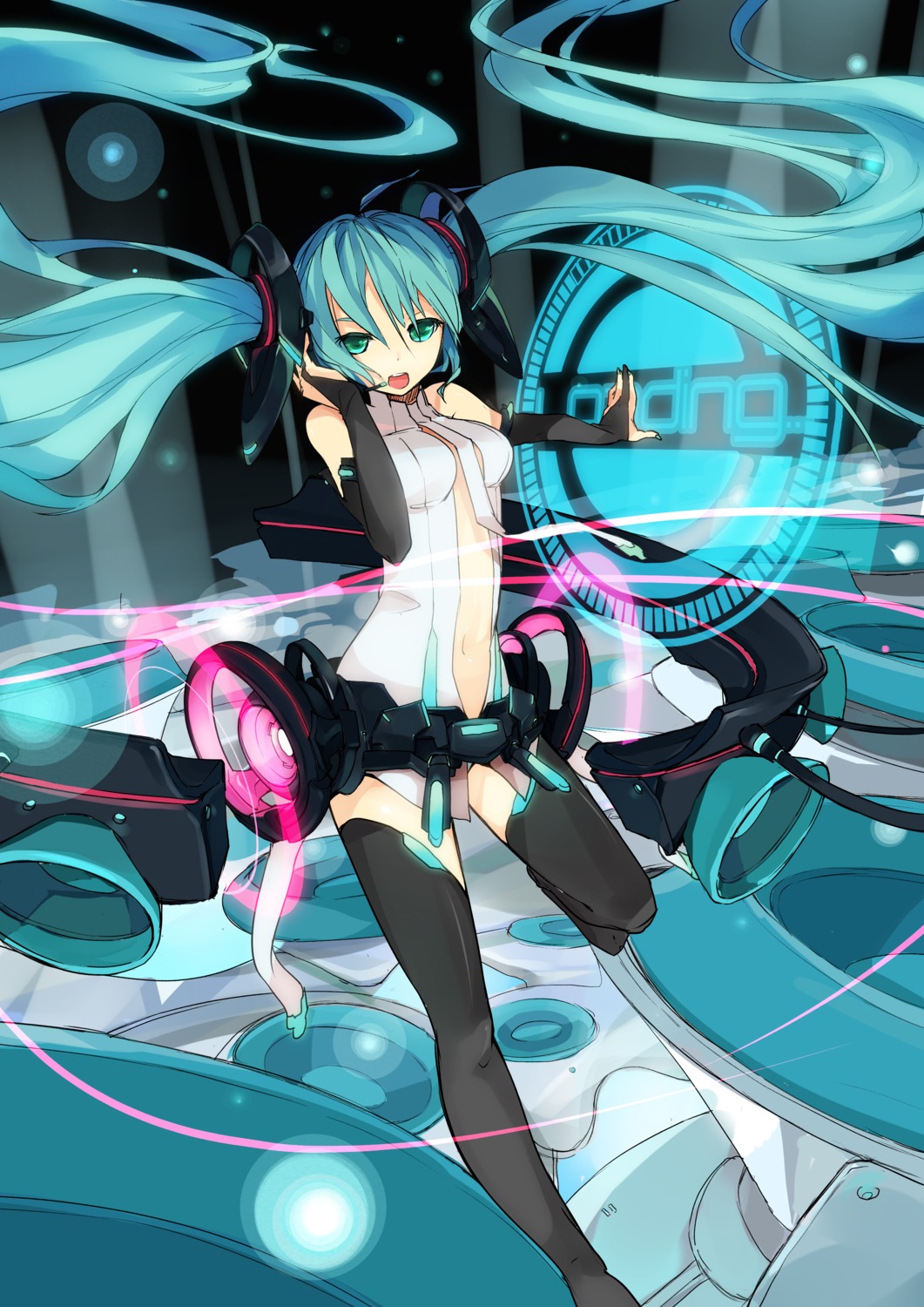 hatsune_miku, jong_tu, miku_append, thighhighs, vocaloid, vocaloid_append