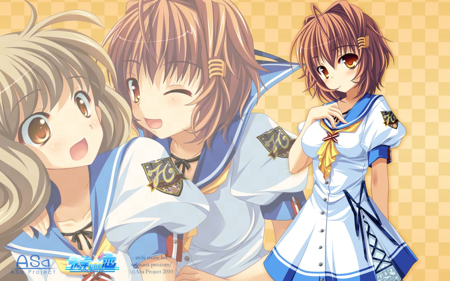 asa_project, atchi_muite_koi, seifuku, wallpaper, yuunagi_seshina