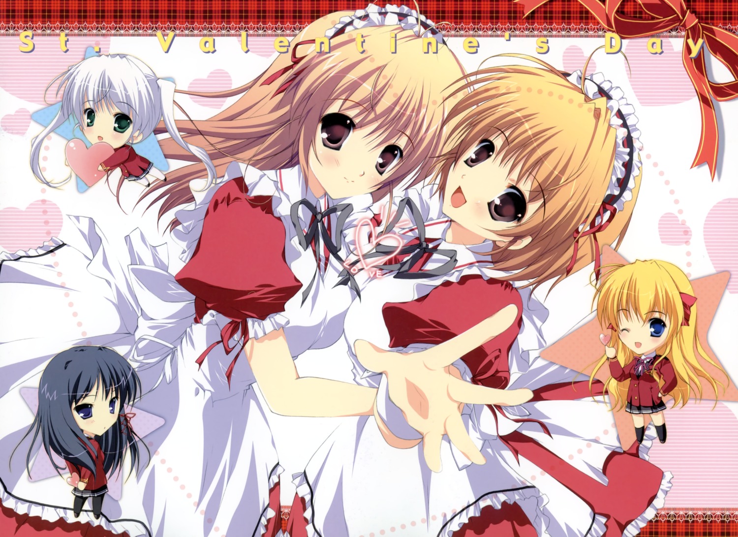 august, fortune_arterial, kuze_kiriha, maid, mikeou, sendou_erika, symmetrical_docking, tougi_shiro