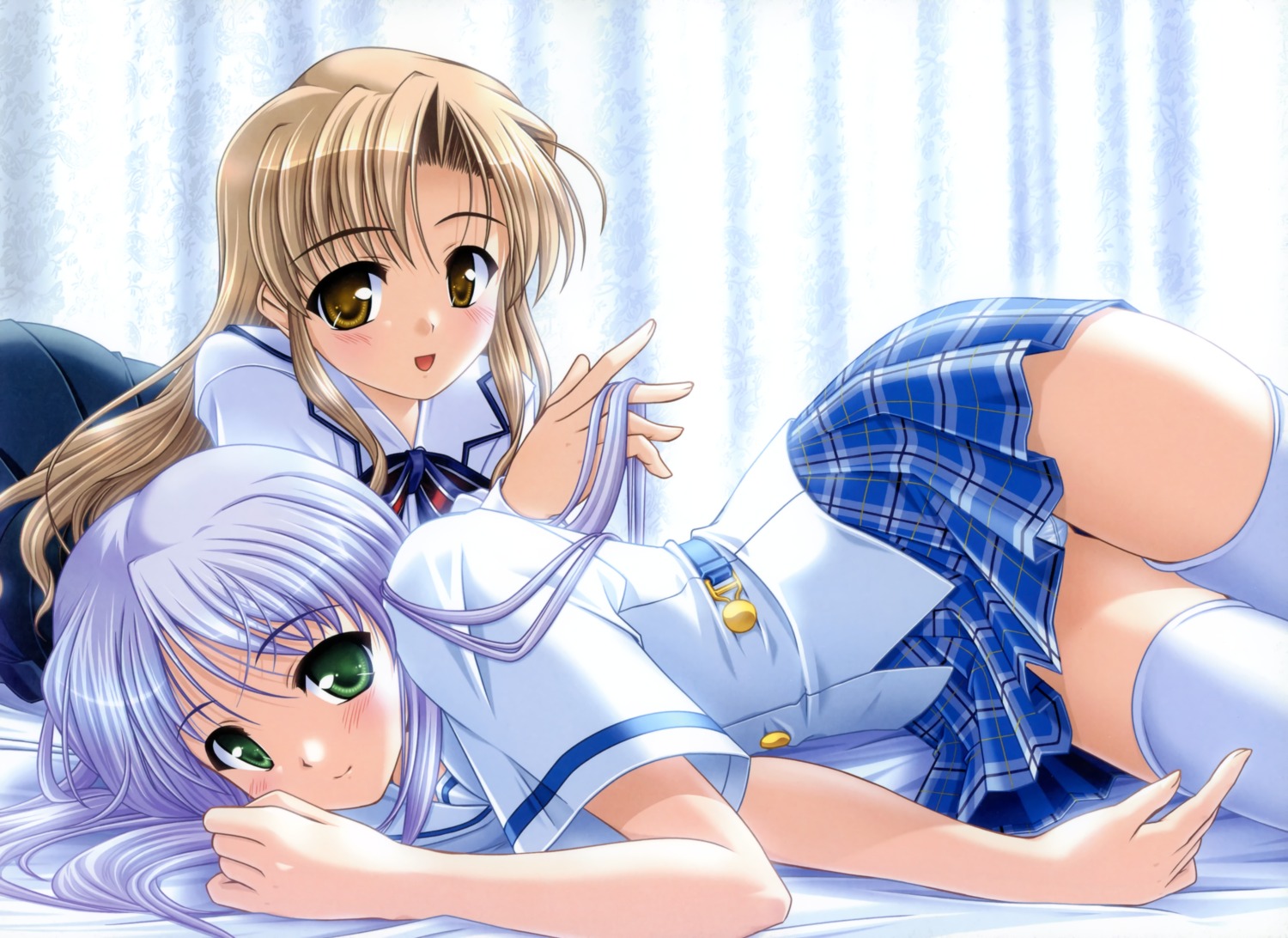 august, bekkankou, feena_fam_earthlight, hozumi_sayaka, pantsu, seifuku, thighhighs, yoake_mae_yori_ruriiro_na
