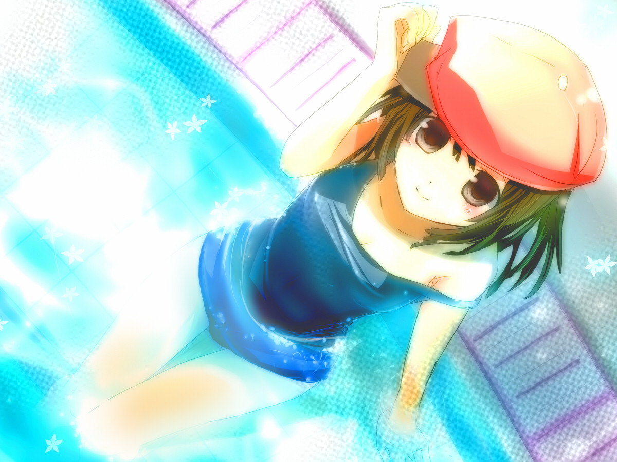 bakemonogatari, haru_aki, monogatari_(series), school_swimsuit, sengoku_nadeko, swimsuits