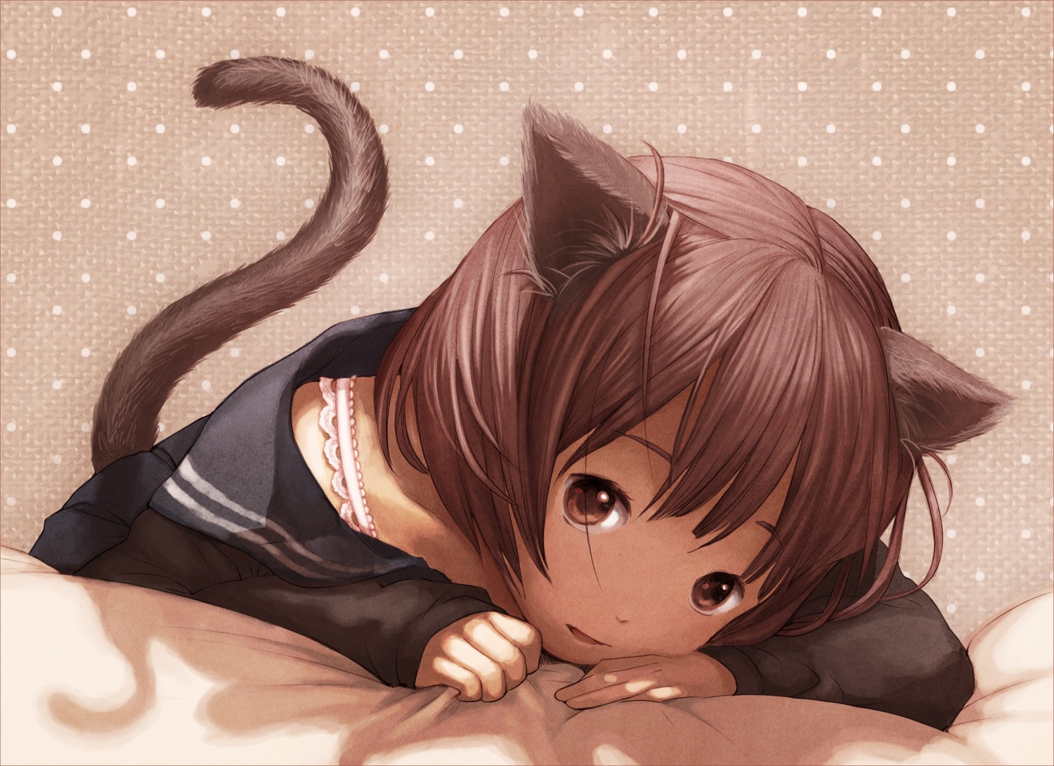 animal_ears, bra, nekomimi, tail, yuu_(plasm)