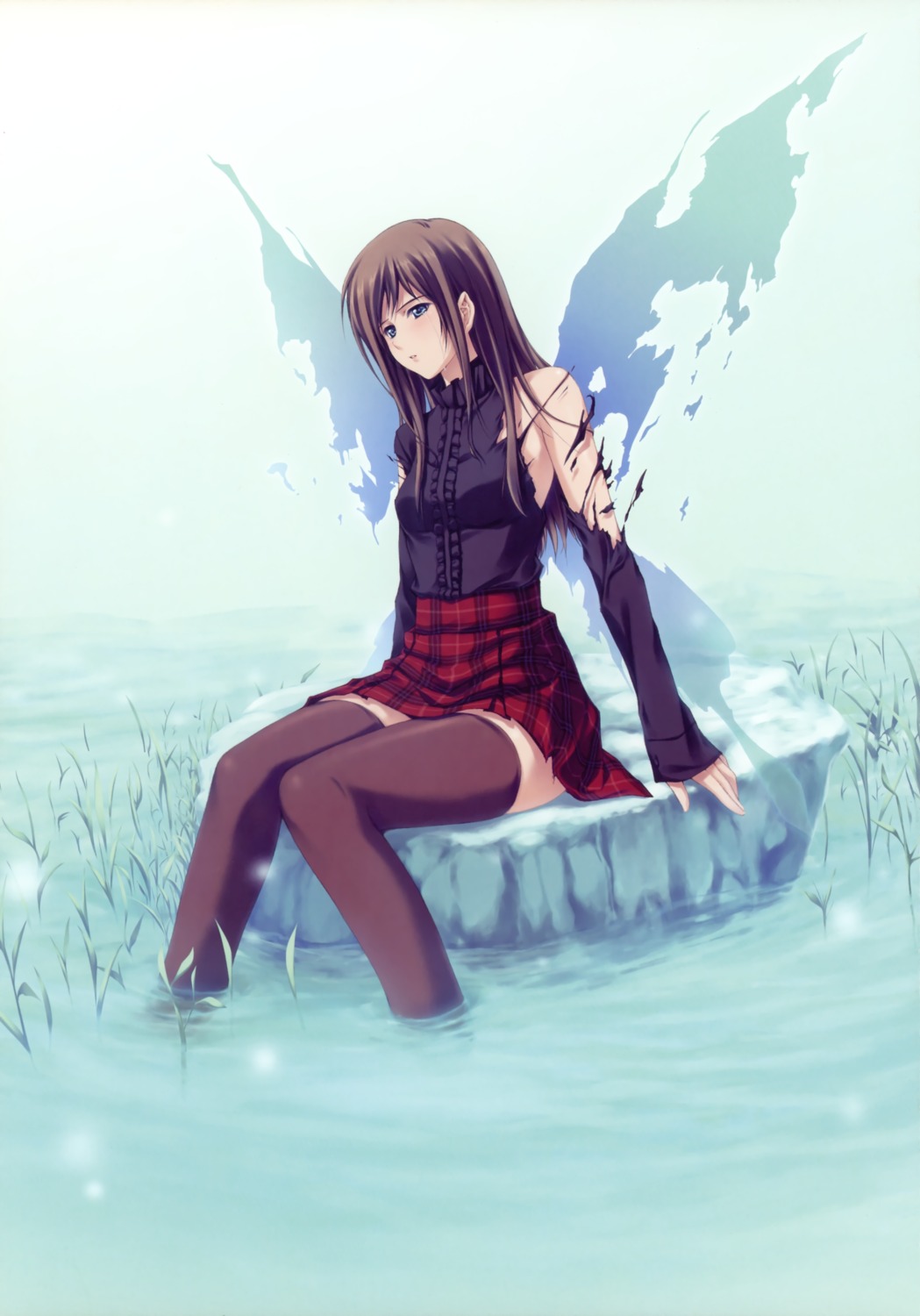 pianissimo, shirakawa_ayane, sugina_miki, thighhighs, torn_clothes
