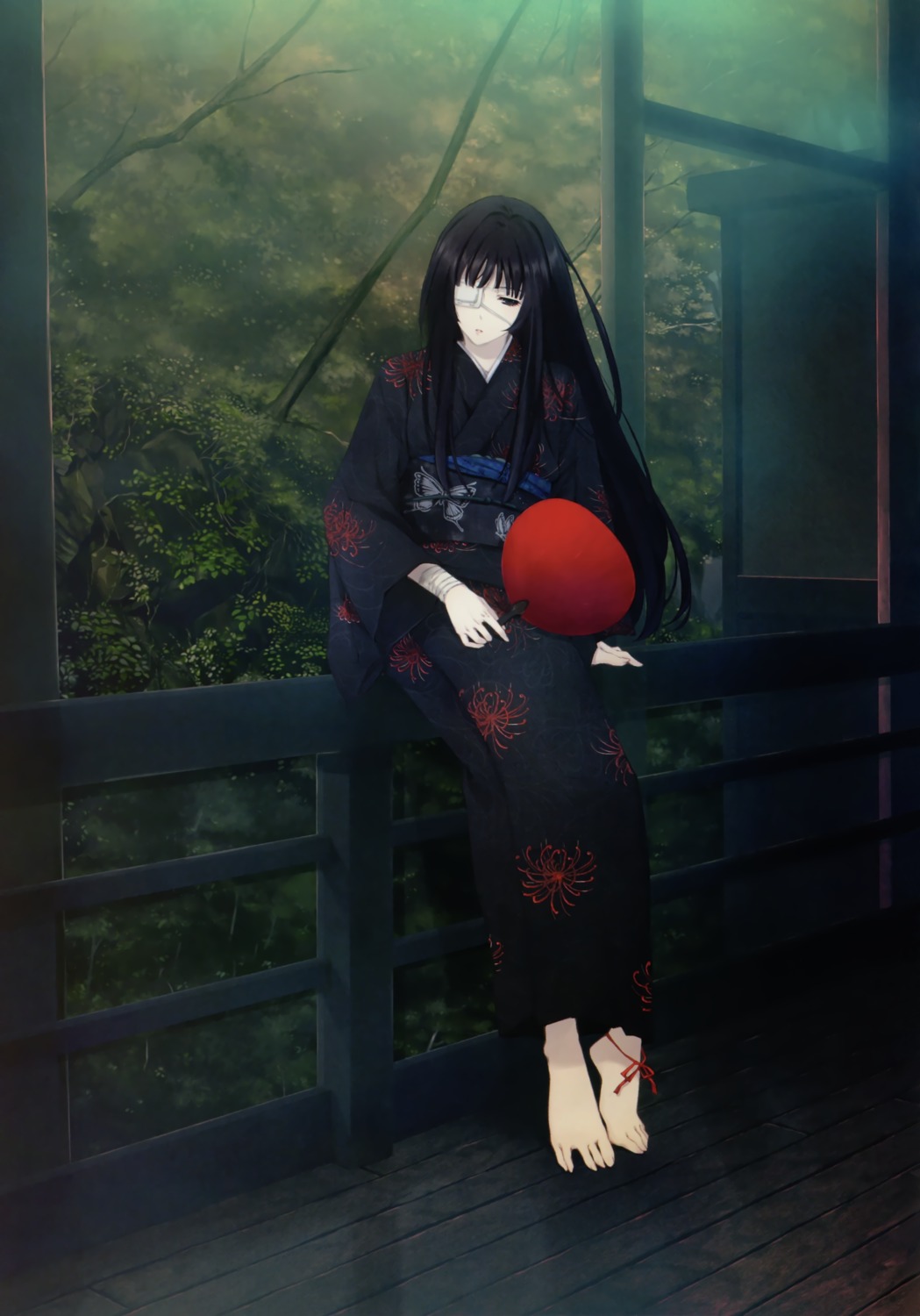 bandages, eyepatch, feet, kimono, sugina_miki, yomiko