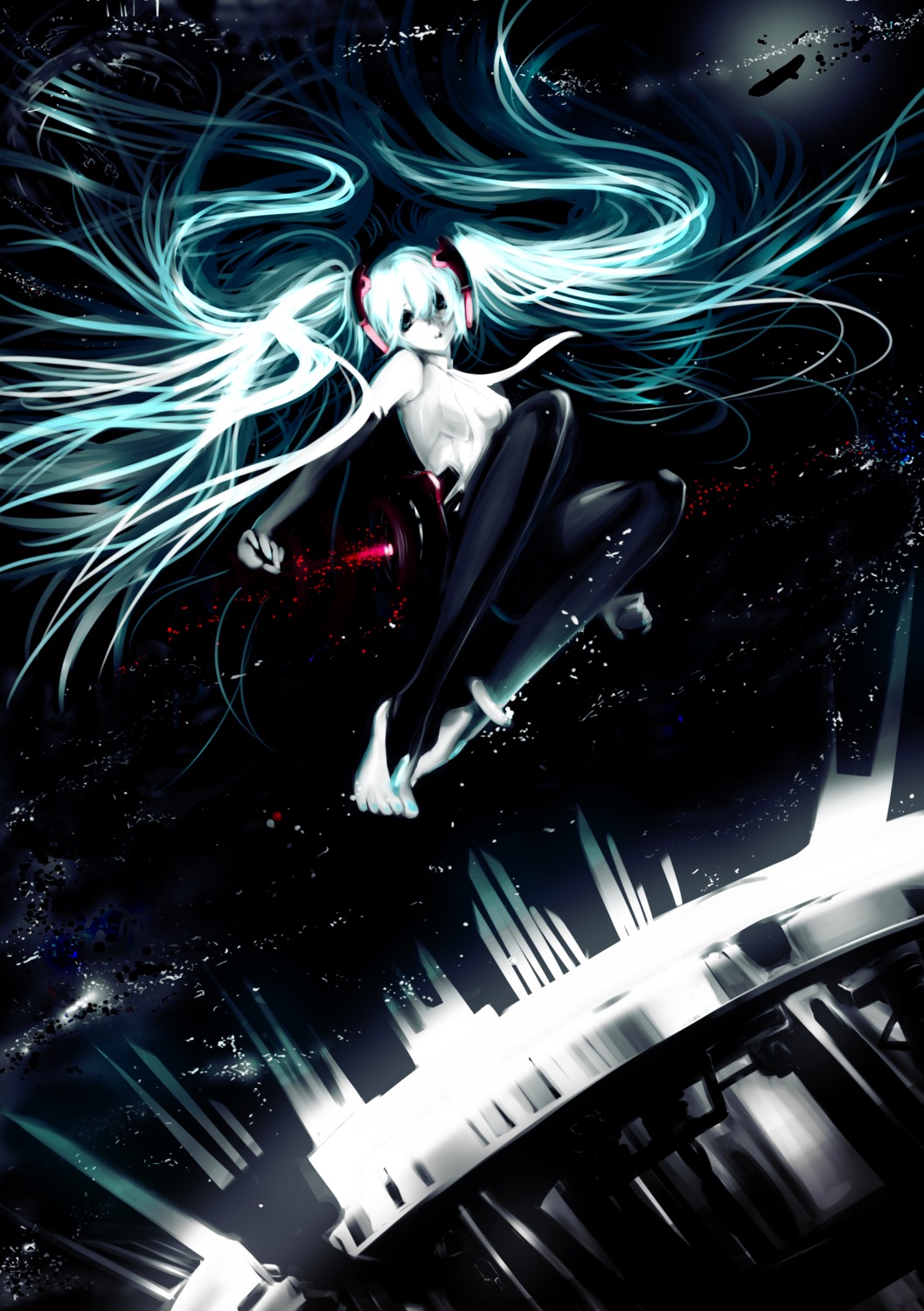 bodysuit, hatsune_miku, miku_append, uni_(pixiv985939), vocaloid, vocaloid_append