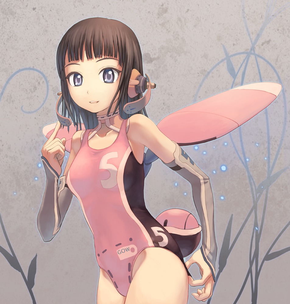 headphones, swimsuits, tougetsu_gou, wings