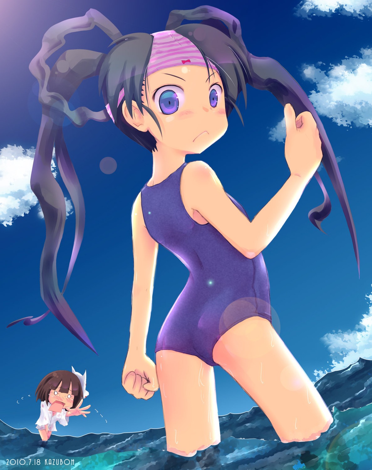 jpeg_artifacts, kazuboh, pantsu, shimapan, swimsuits