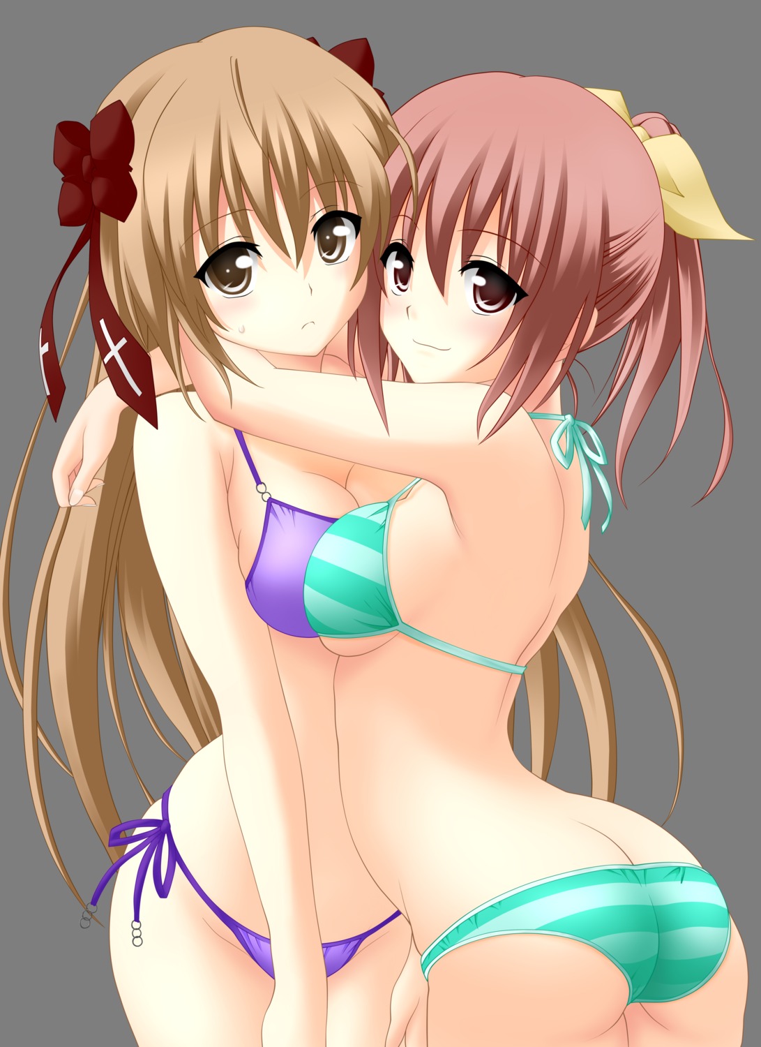 ass, bikini, mayoi_neko_overrun, naruko_kanae, serizawa_fumino, swimsuits, transparent_png, vector_trace