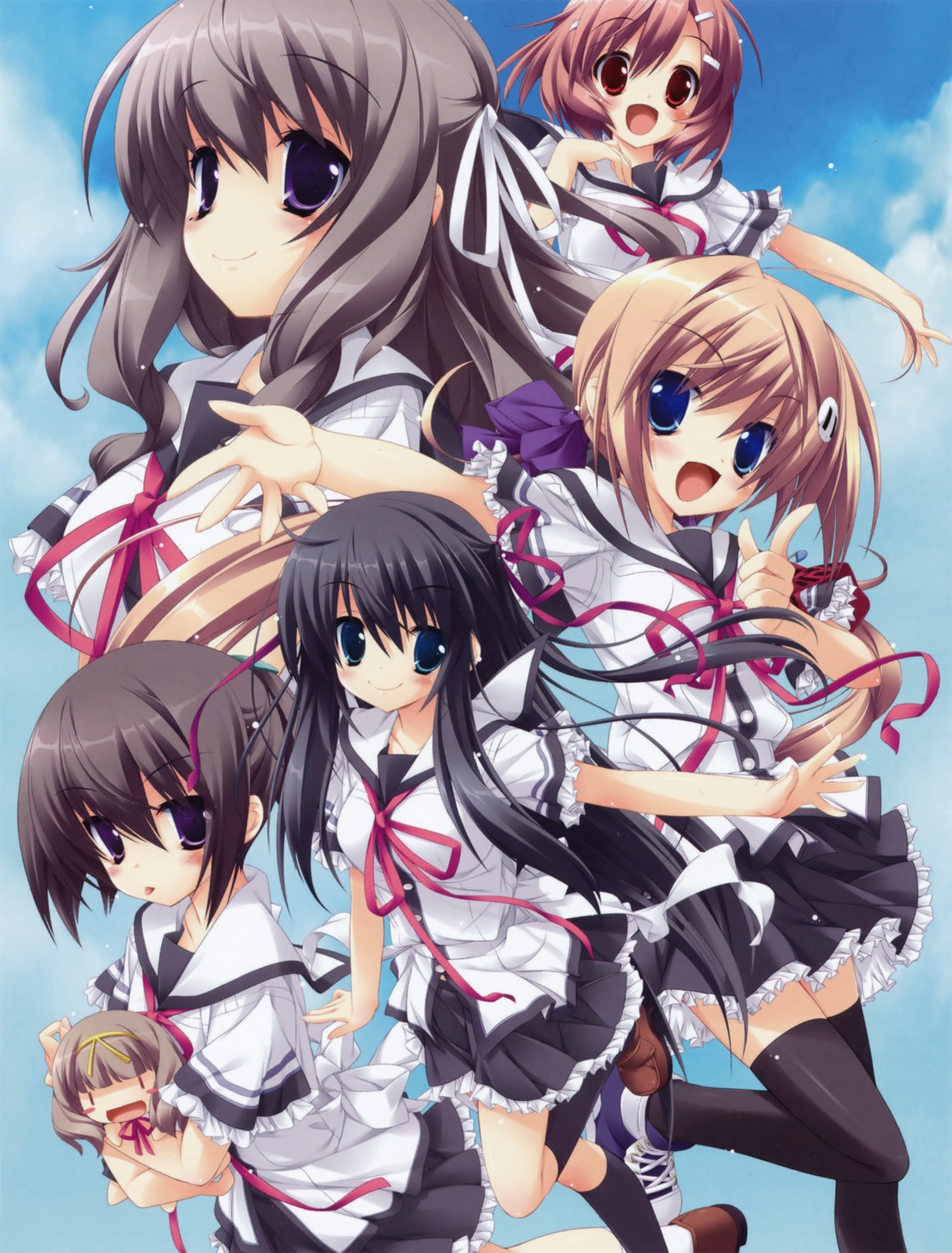 hattori_aya, itou_mikoto, kanou_kayoko, koiiro_soramoyou, lucie, seifuku, shinohara_sera, thighhighs