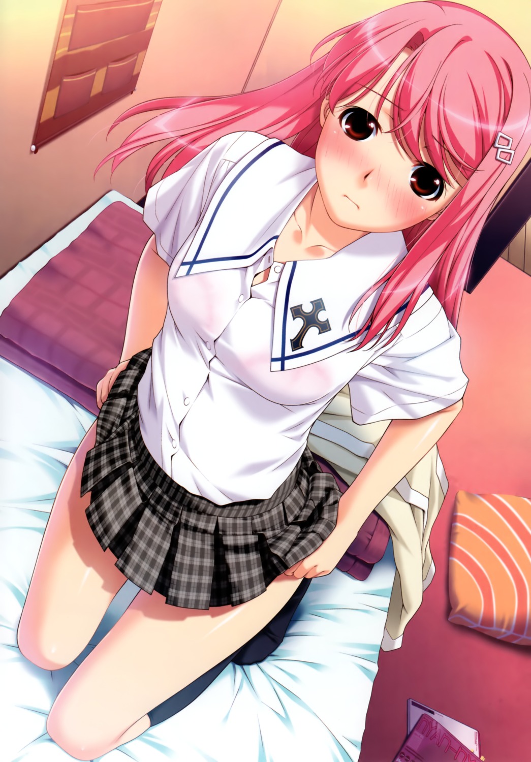ino, kimihagu, see_through, seifuku, shiina_kasumi, undressing