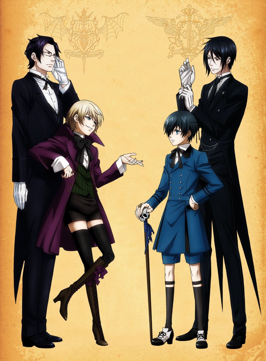 alois_trancy, ciel_phantomhive, claude_faustus, kuroshitsuji, male, megane, sebastian_michaelis, shiba_minako
