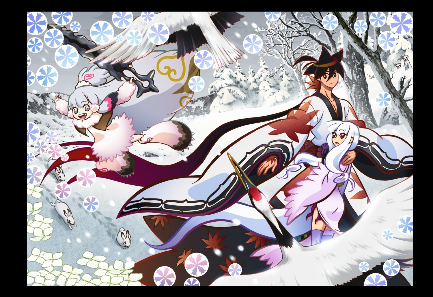 itezora_konayuki, katanagatari, thighhighs, togame, yasuri_shichika