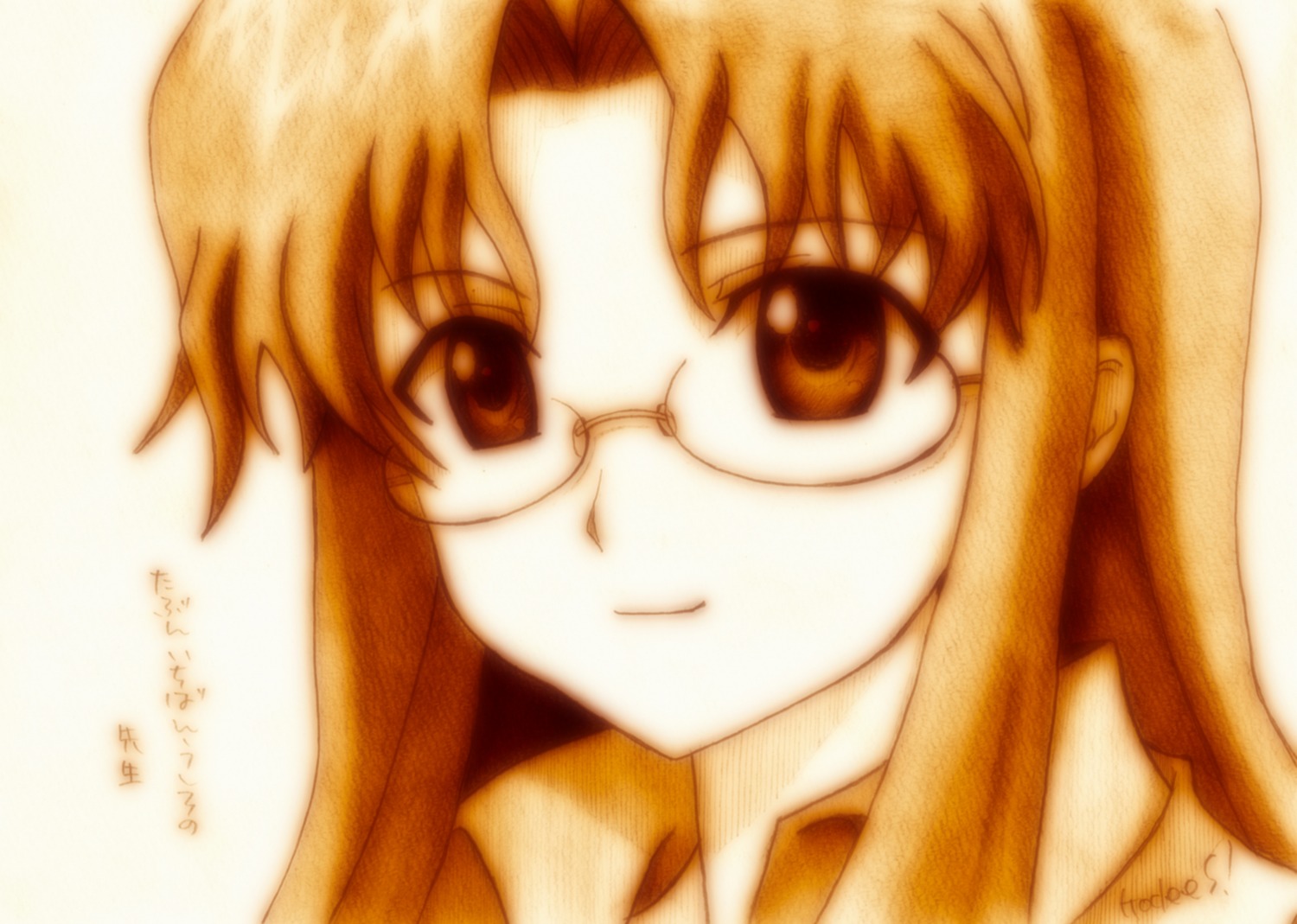 godees, ichiban_ushiro_no_daimaou, megane, monochrome, torii_mitsuko