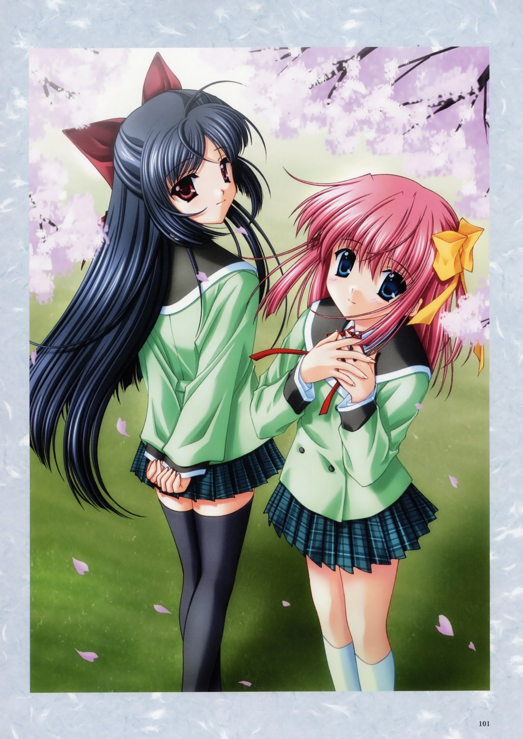 izumo_asuka, kusanagi_koyuki, nanao_naru, sakura_~setsugekka~, seifuku, thighhighs