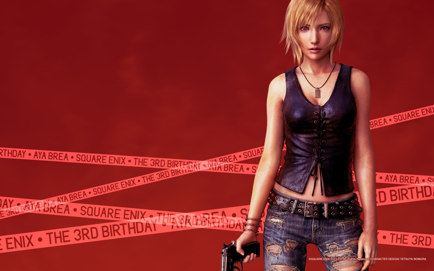 aya_brea, cg, cleavage, gun, parasite_eve, square_enix, the_3rd_birthday, torn_clothes