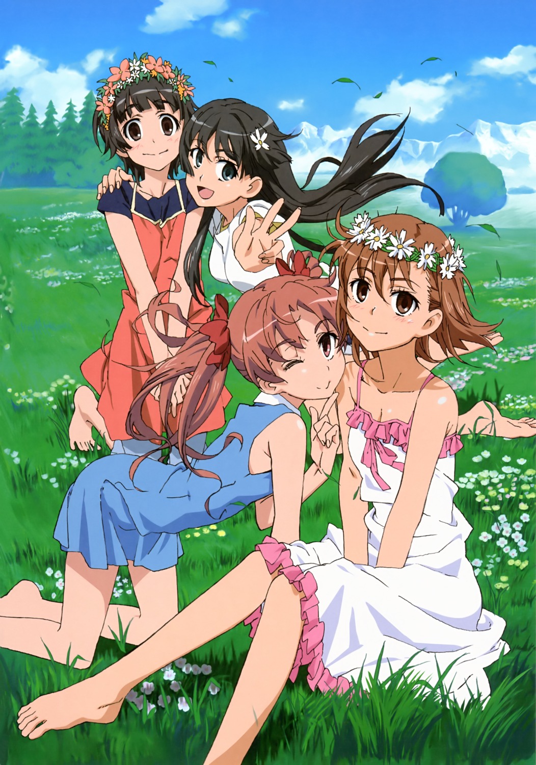 dress, misaka_mikoto, saten_ruiko, shirai_kuroko, summer_dress, toaru_kagaku_no_railgun, toaru_majutsu_no_index, uiharu_kazari