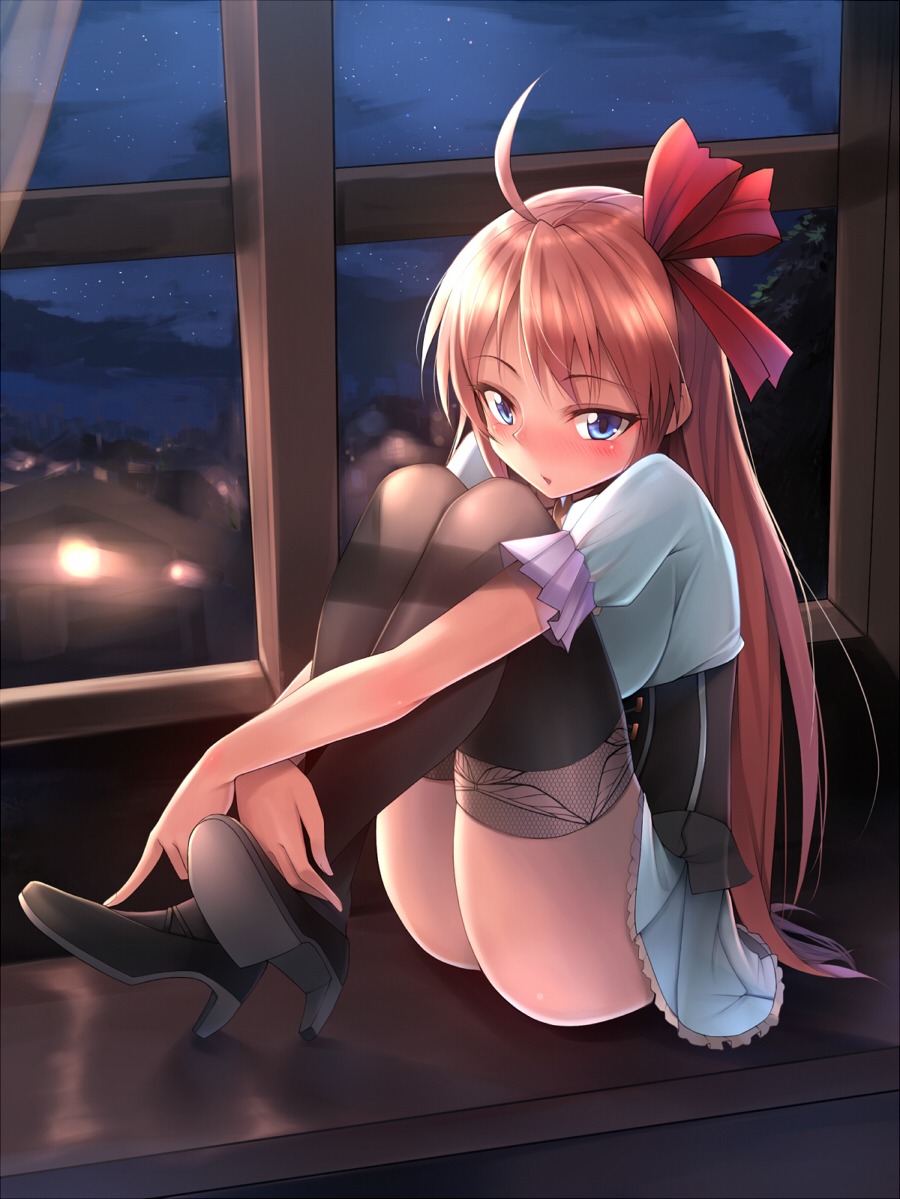 heels, skirt_lift, thighhighs, yuki_usagi_(mofurafu)