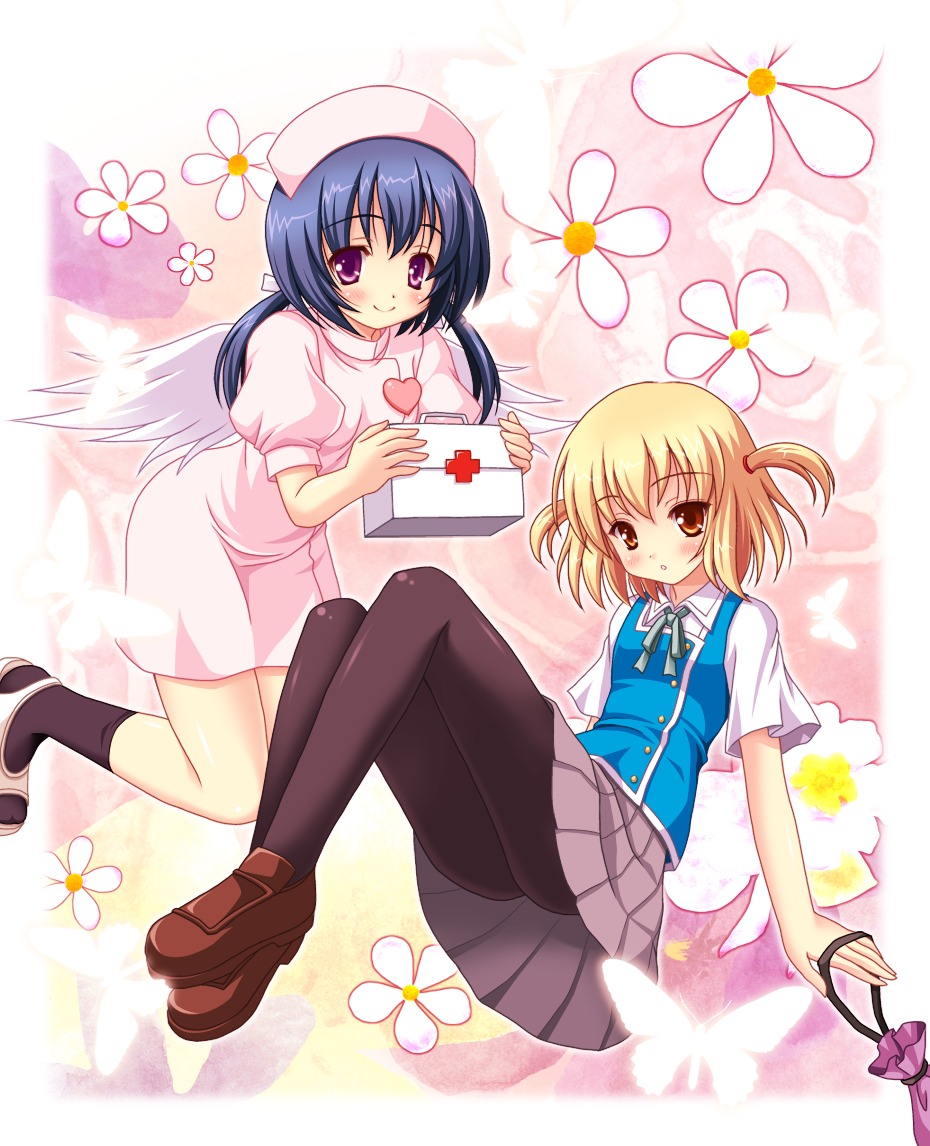 d-fragments, funabori, nurse, pantyhose, seifuku, shibasaki_roka, wings, yamasan
