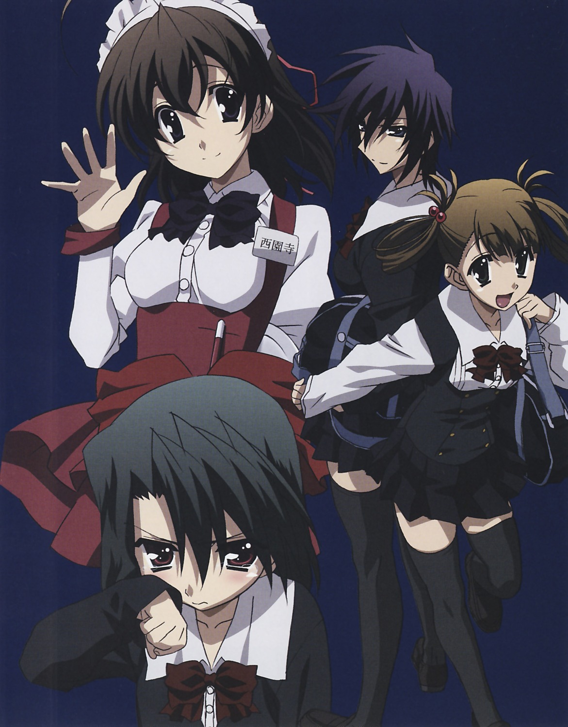 gotou_junji, kanroji_nanami, kiyoura_setsuna, kuroda_hikari, saionji_sekai, school_days, seifuku, thighhighs
