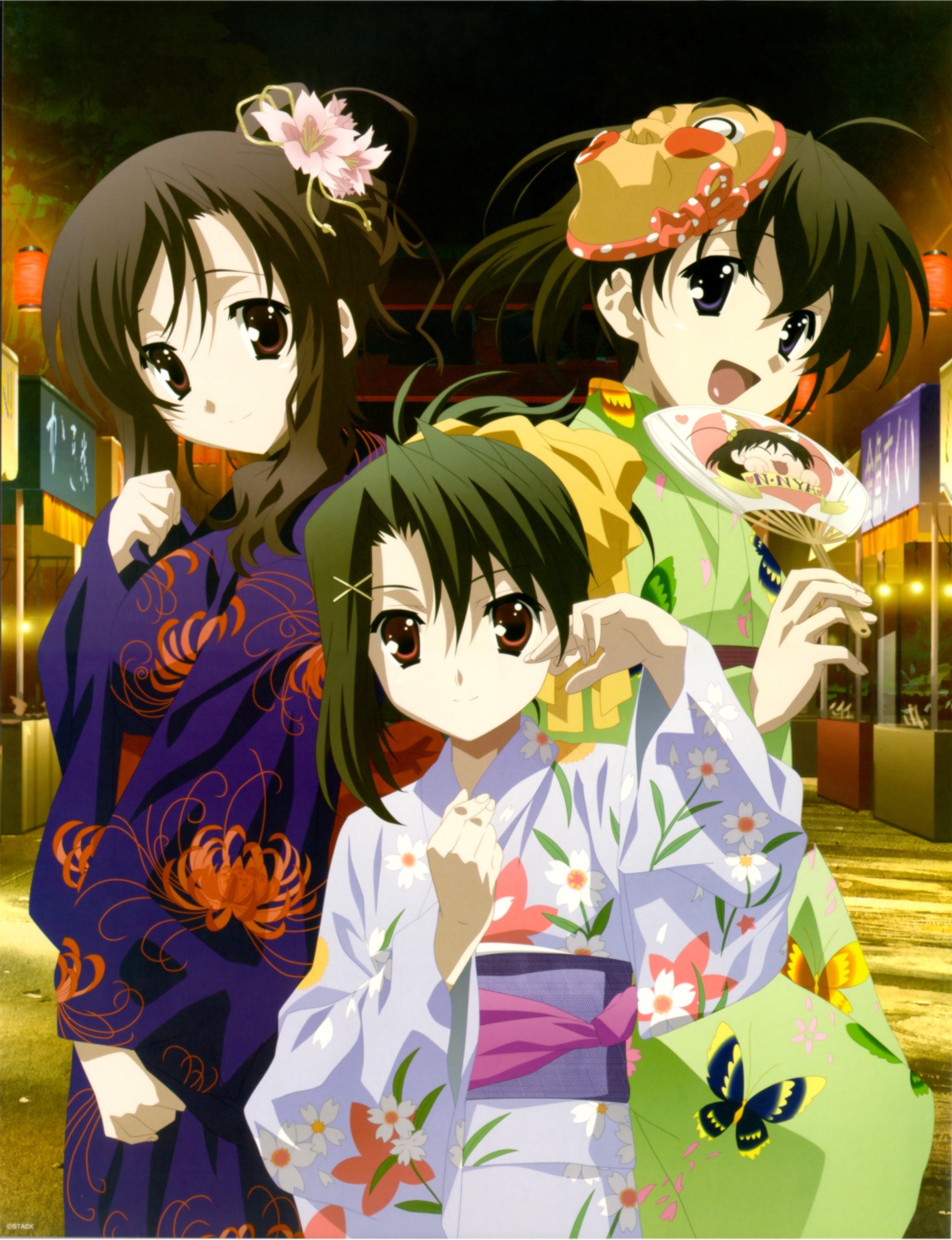 katsura_kotonoha, kiyoura_setsuna, saionji_sekai, school_days, yukata