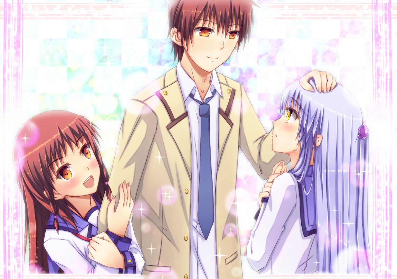 angel_beats!, otonashi_hatsune, otonashi_yuzuru, seifuku, swordsouls, tachibana_kanade