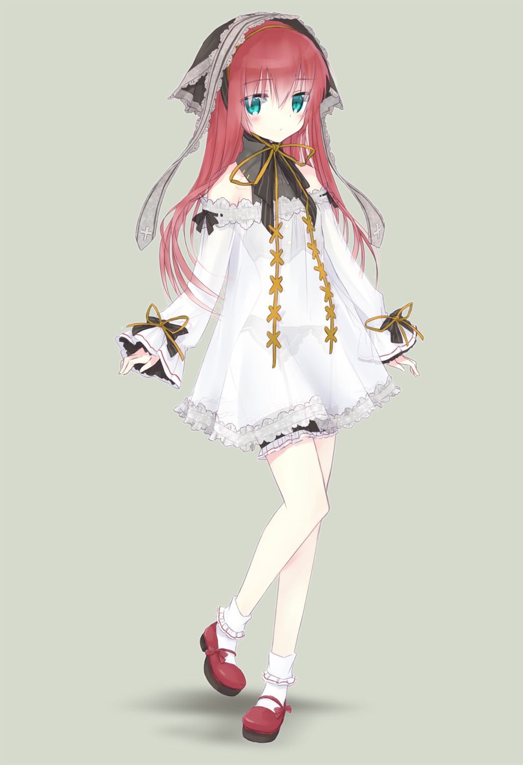 dress, garter, garter_belt, miyoshino, nopan, see_through