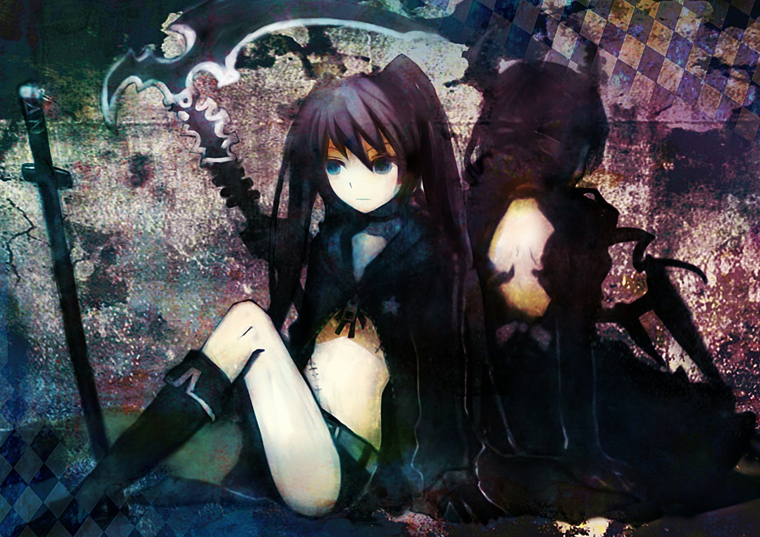 black_rock_shooter, black_rock_shooter_(character), dead_master, tsuchiya_akira, vocaloid
