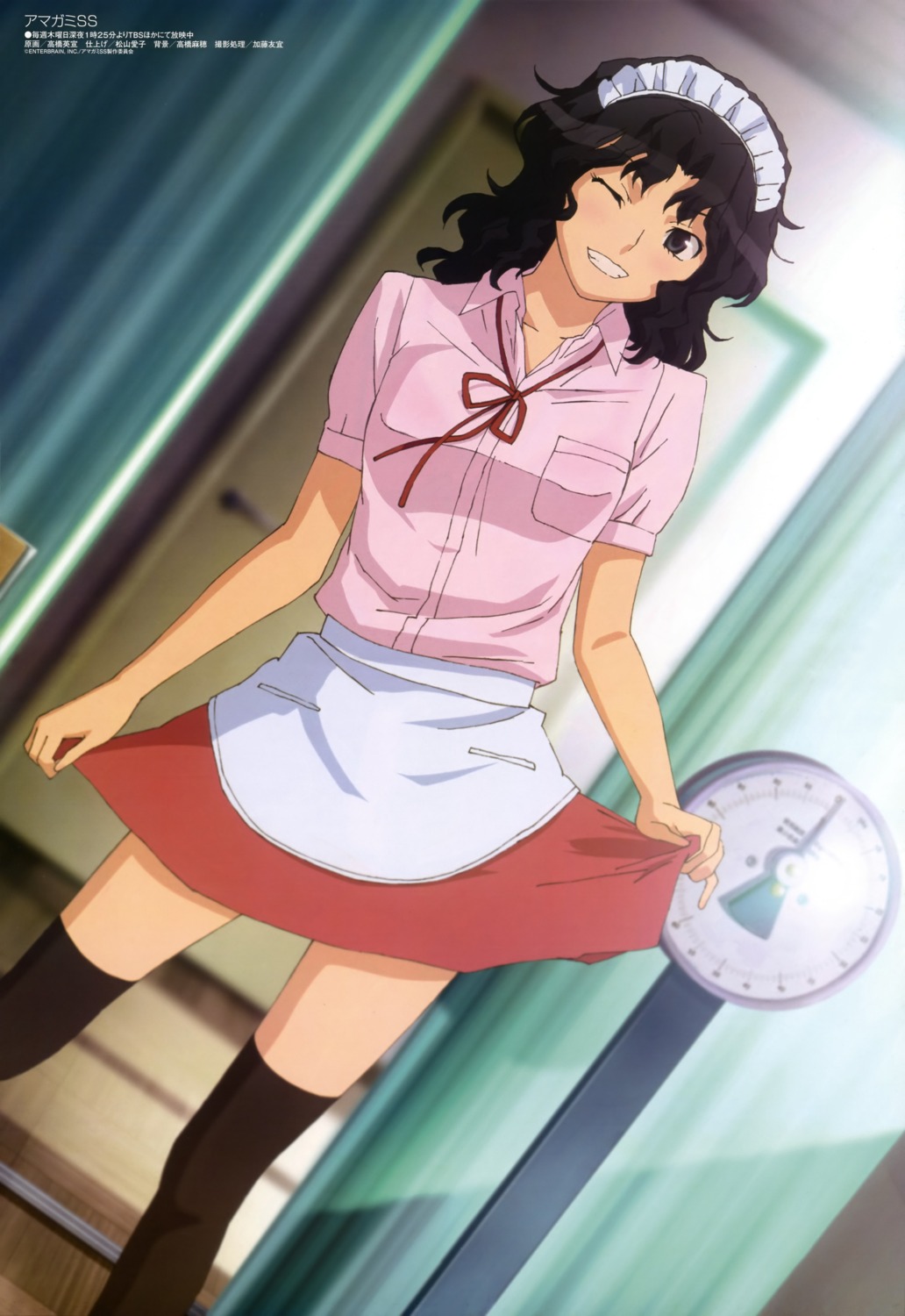 amagami, takahashi_hidenobu, tanamachi_kaoru, thighhighs, waitress