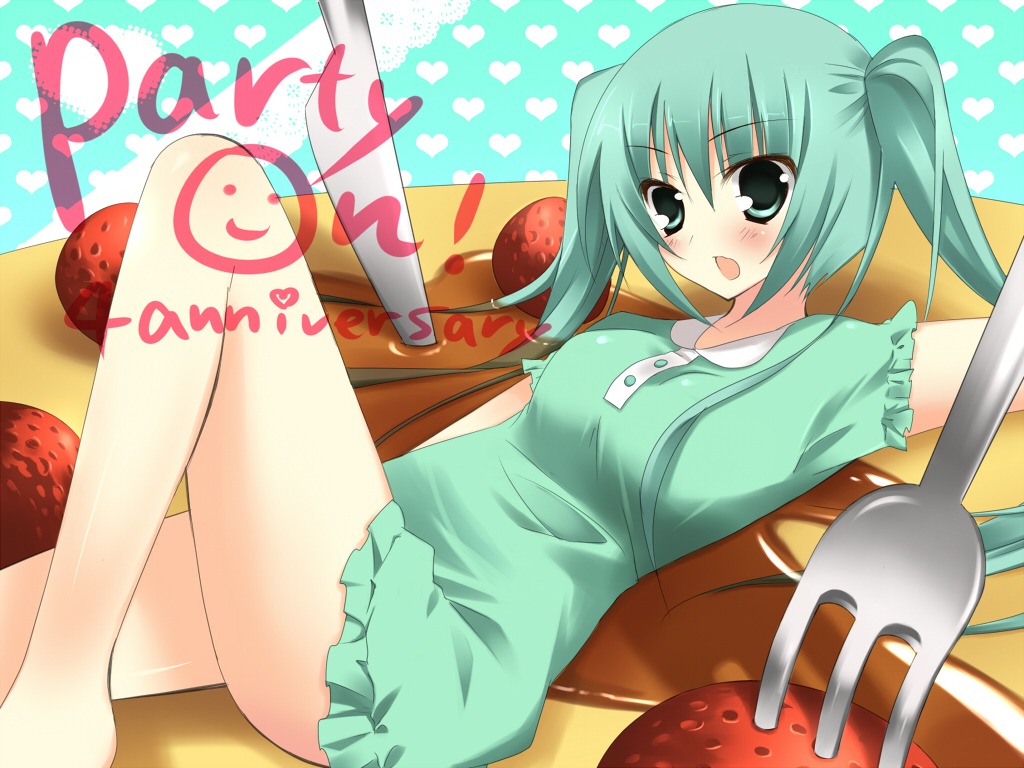 dress, hatsune_miku, sakura_yuduna, thighhighs, vocaloid, wallpaper
