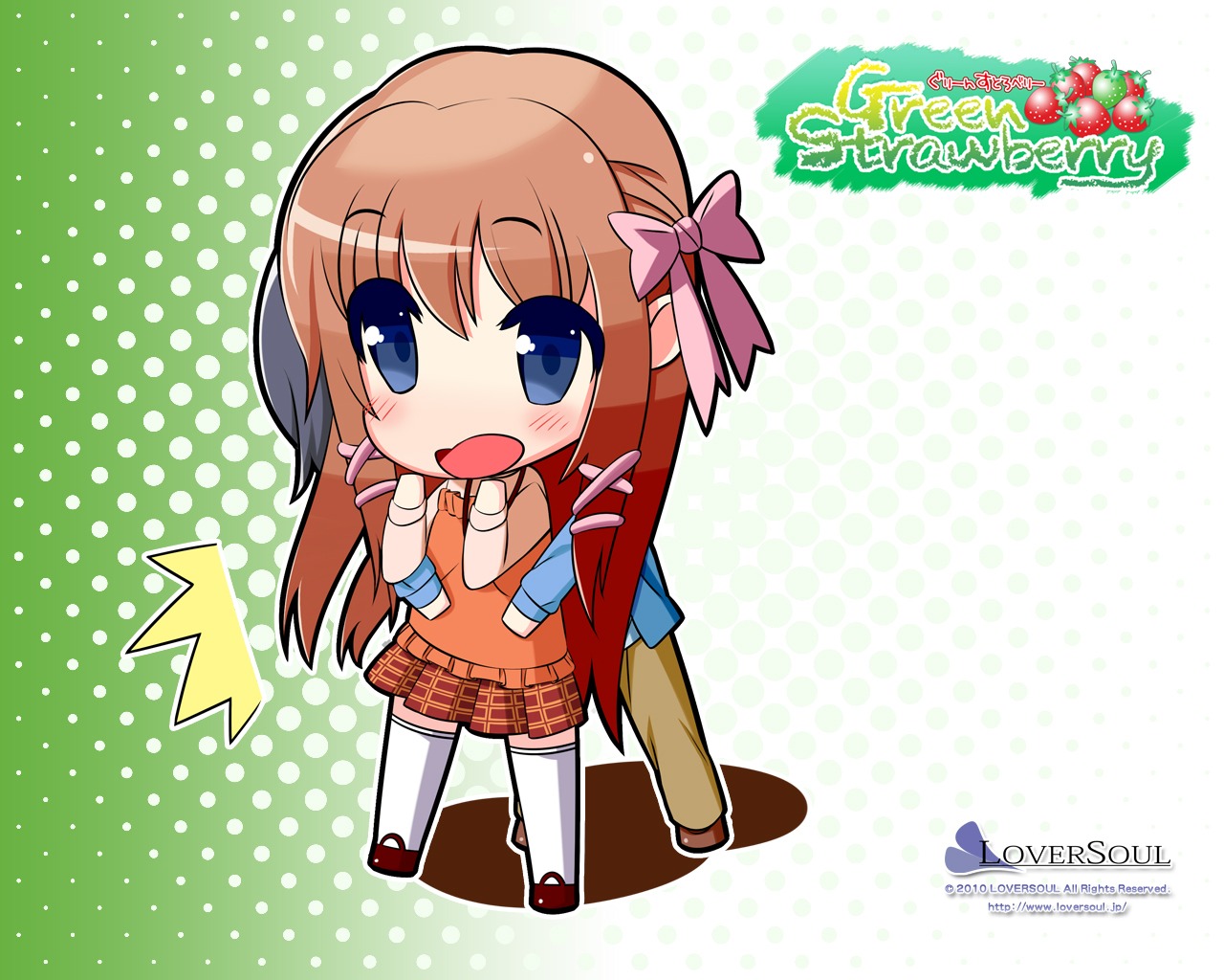 chibi, green_strawberry, kokono, loversoul, thighhighs, wallpaper