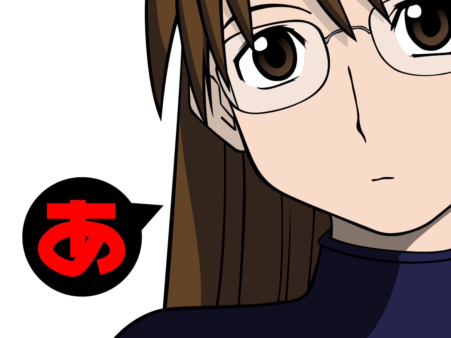 azumanga_daioh, megane, mizuhara_koyomi, vector_trace, wallpaper
