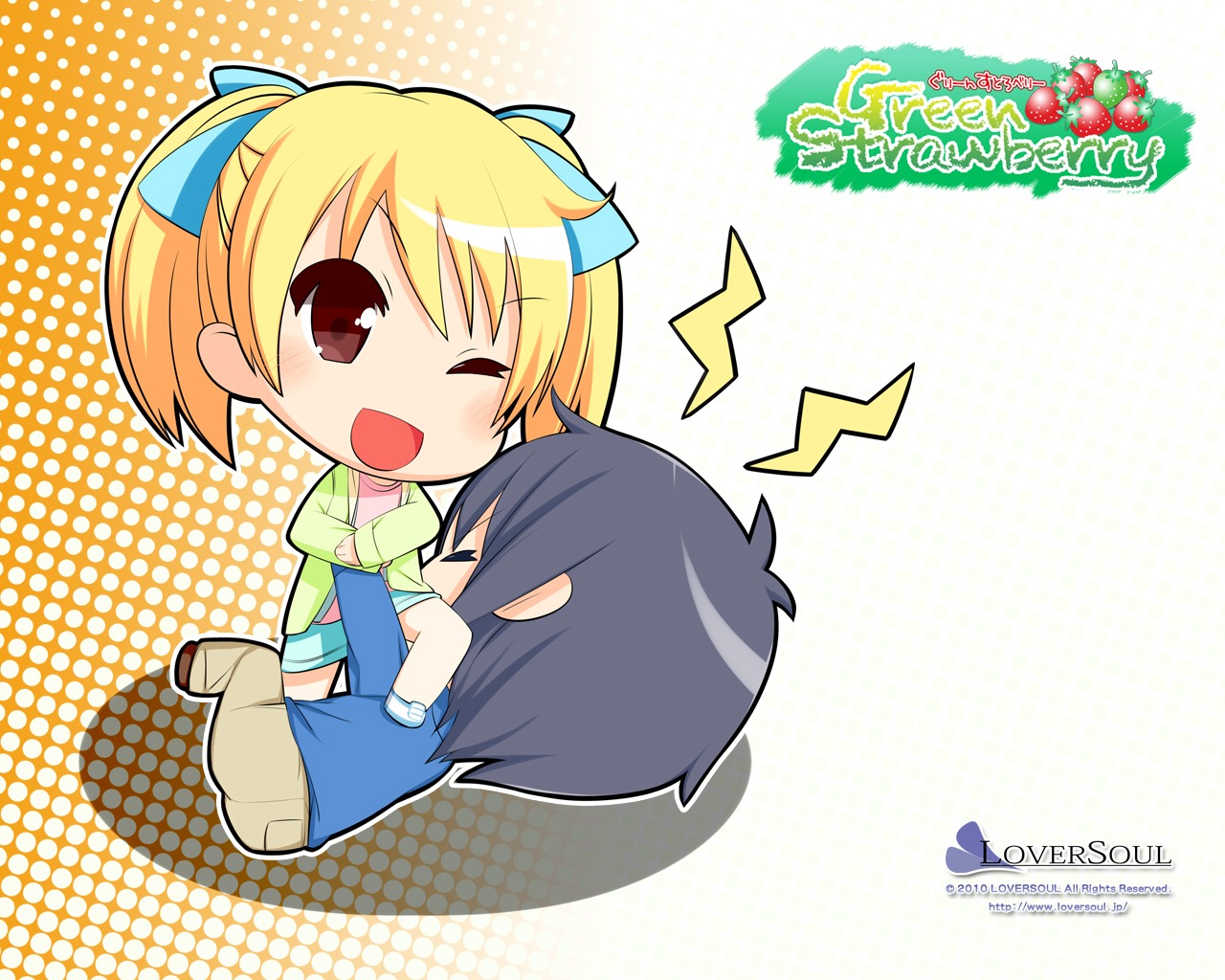 chibi, green_strawberry, kokono, loversoul, wallpaper