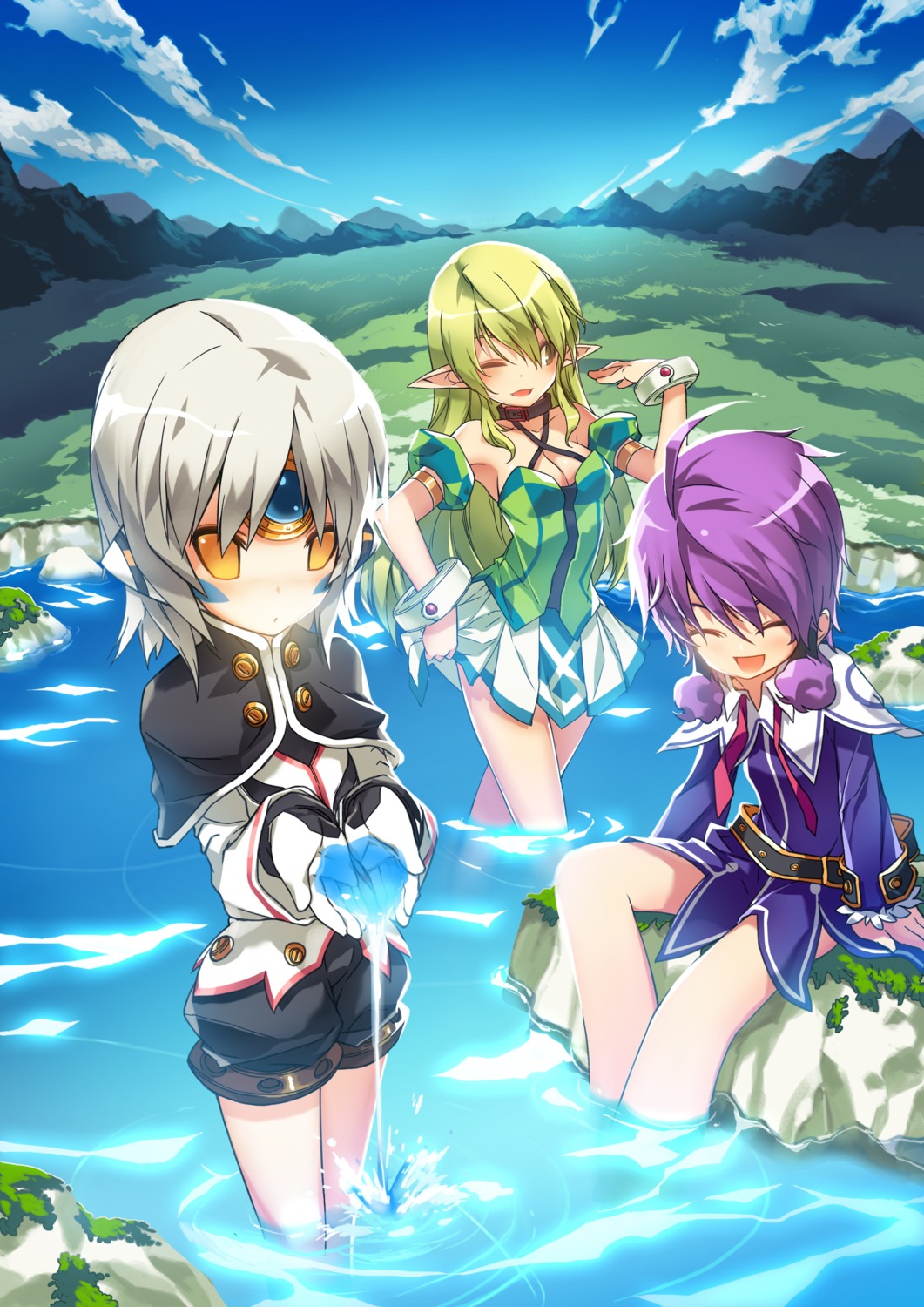 aisha_(elsword), elf, elsword, eve_(elsword), pointy_ears, rena_(elsword), ress