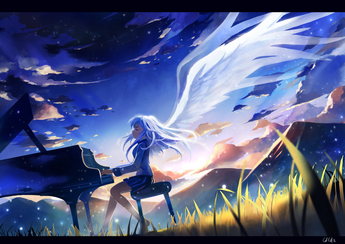 angel_beats!, ldld2, seifuku, tachibana_kanade, wings