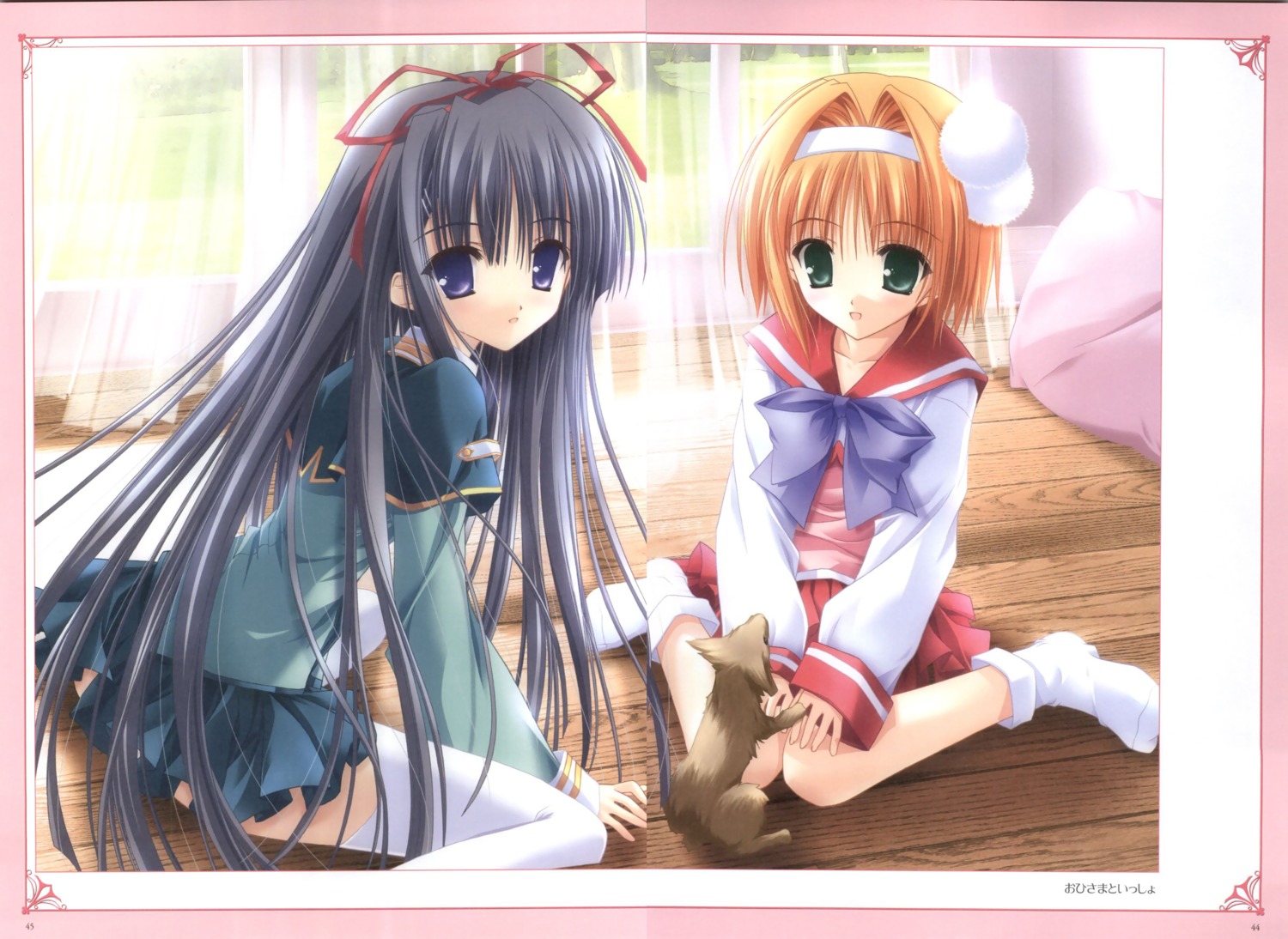inatsuki_nanami, nagase_sayaka, seifuku, soul_link, thighhighs, tinkerbell, tinkle, uniform